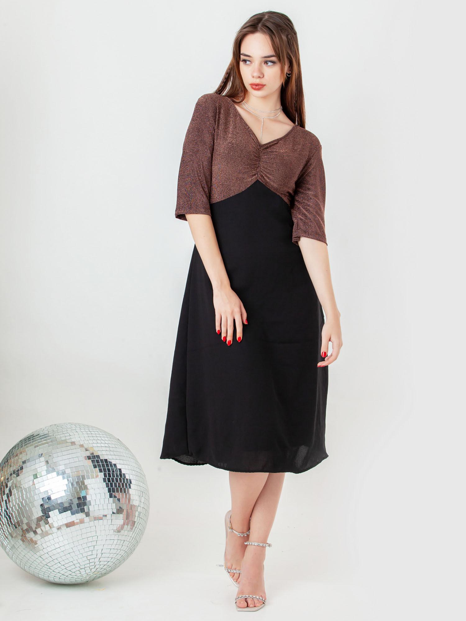 womens brown midi dress