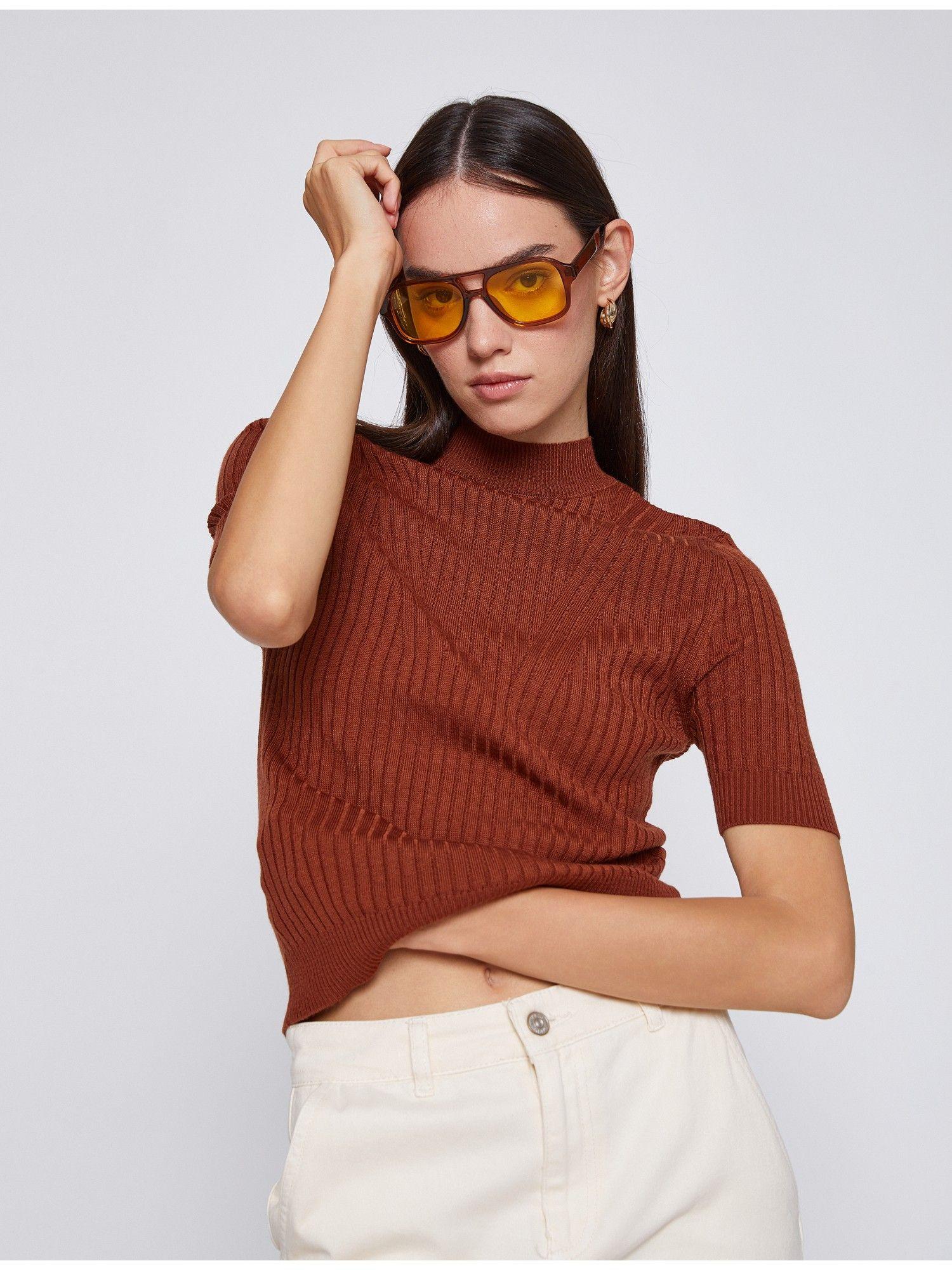 womens brown normal sweaters