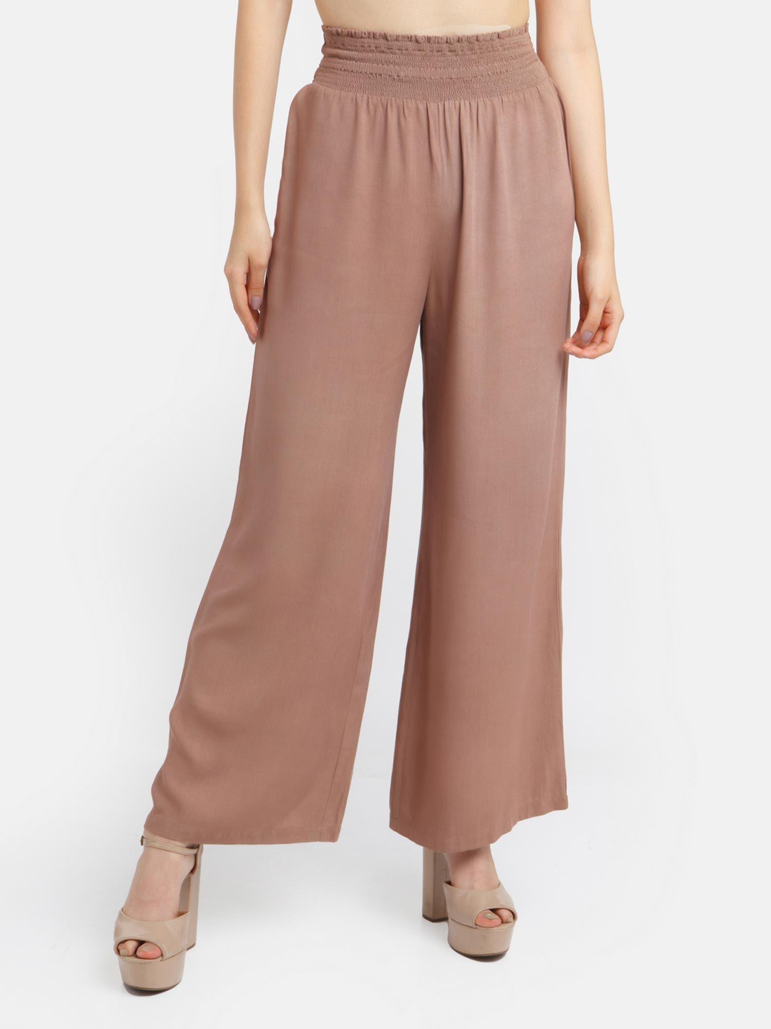 womens brown solid pants