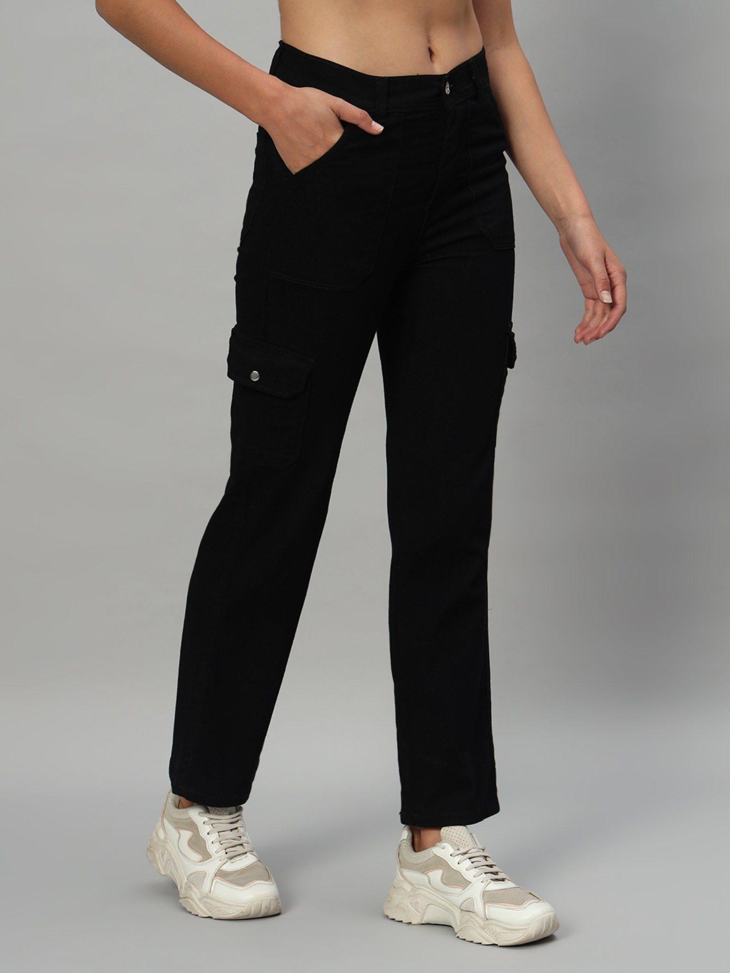 womens cargo black jeans