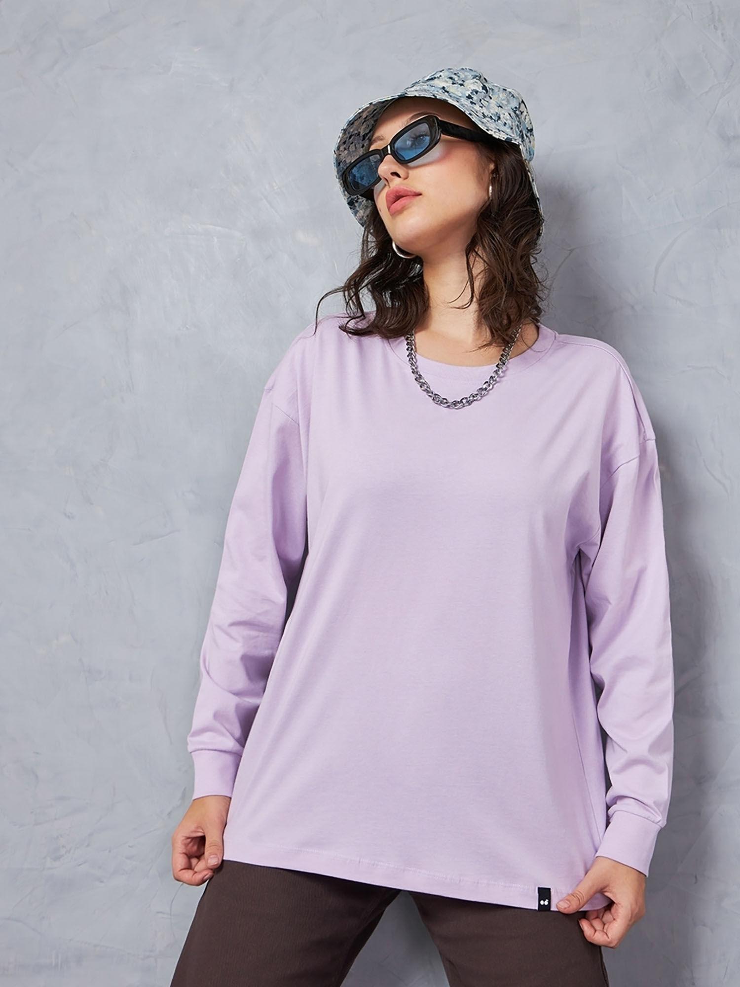 womens casual lavender oversized t-shirt