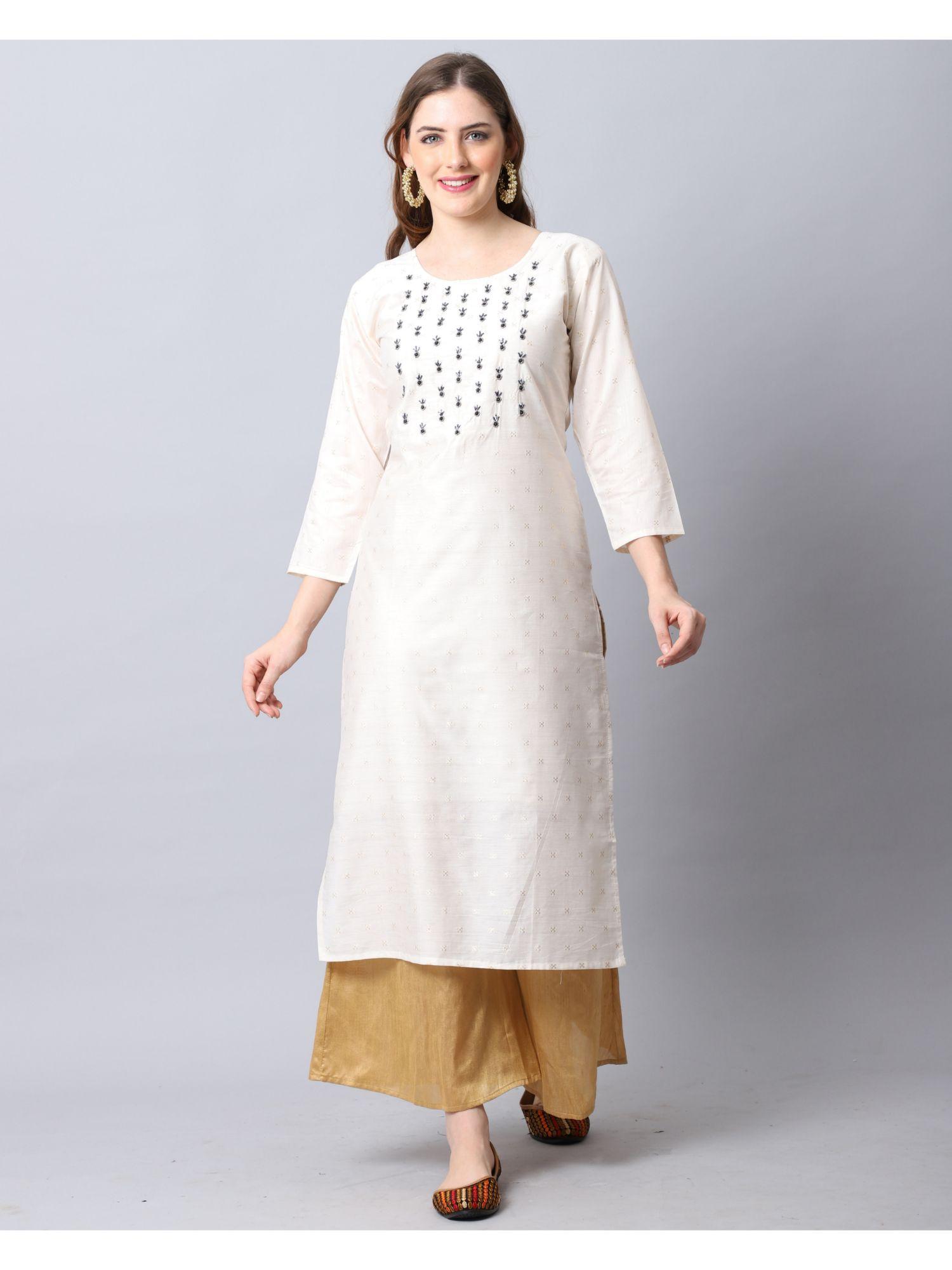 womens chanderi hand work kurti