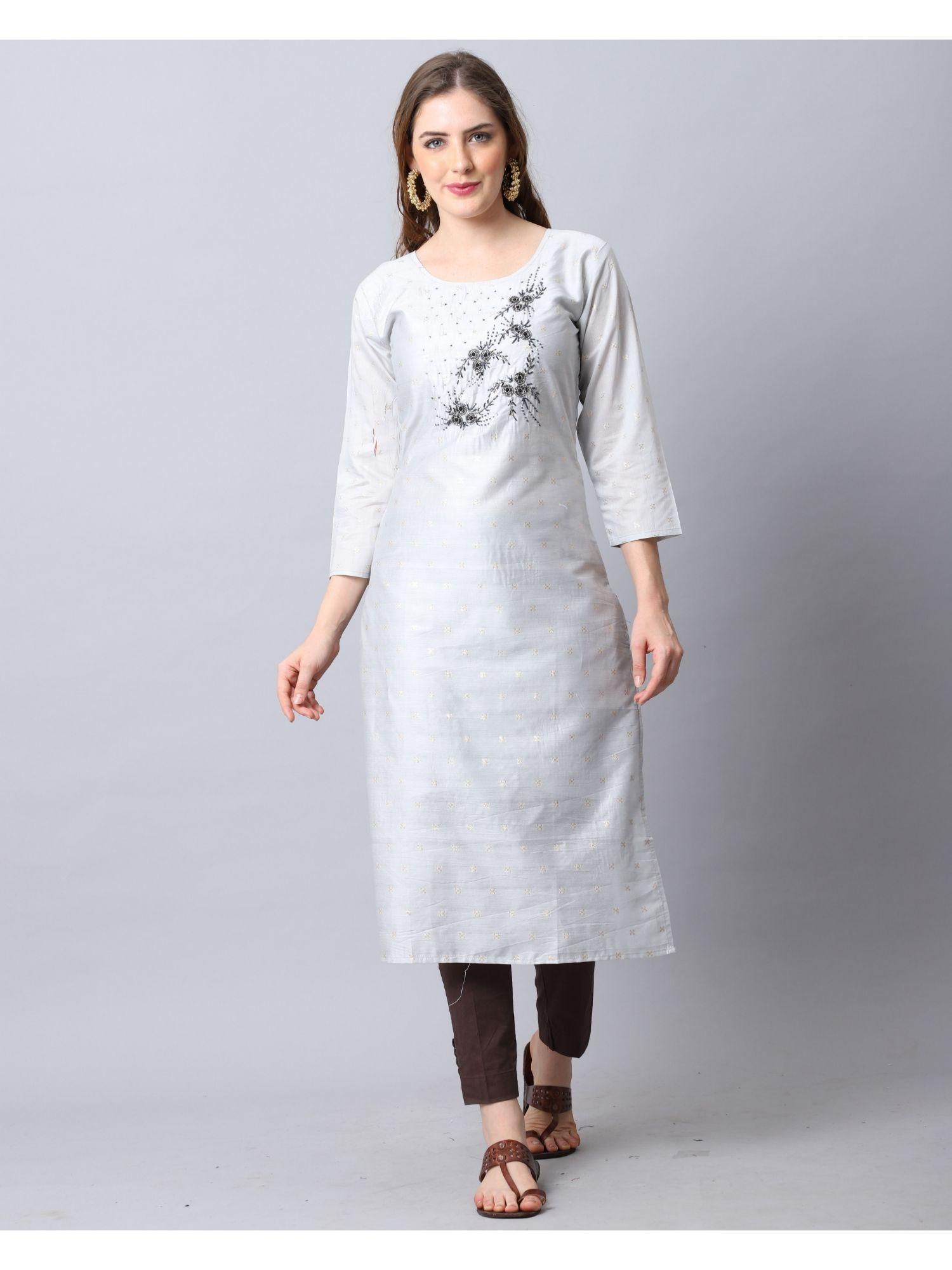 womens chanderi hand work kurti