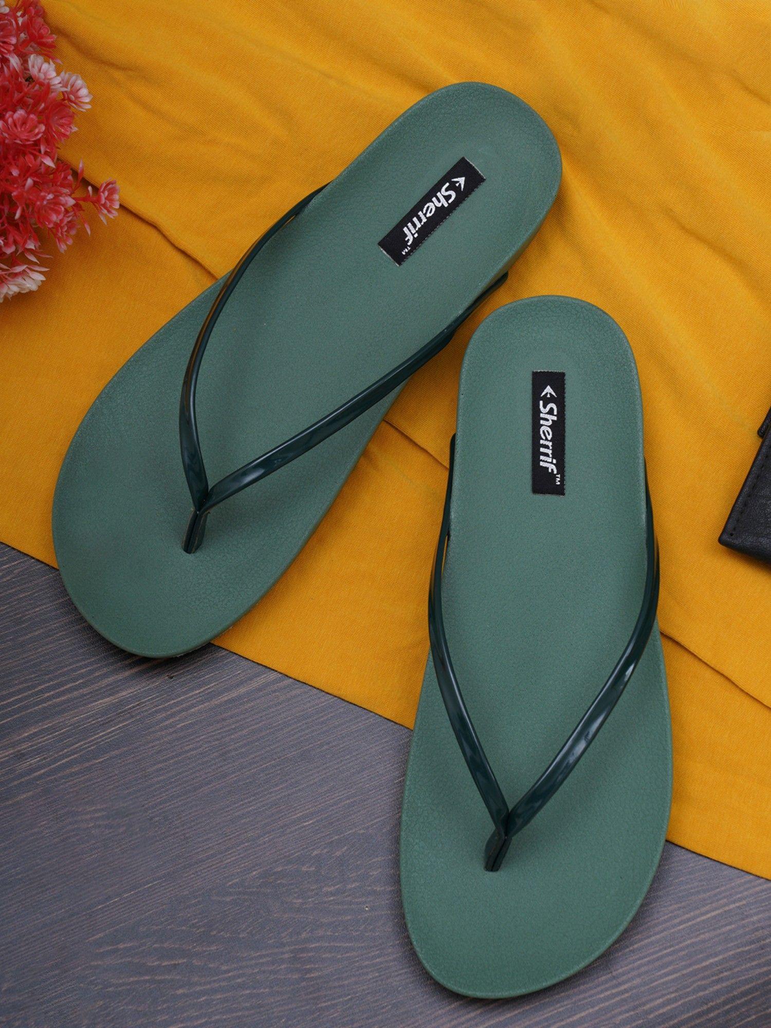 womens comfortable green flipflop