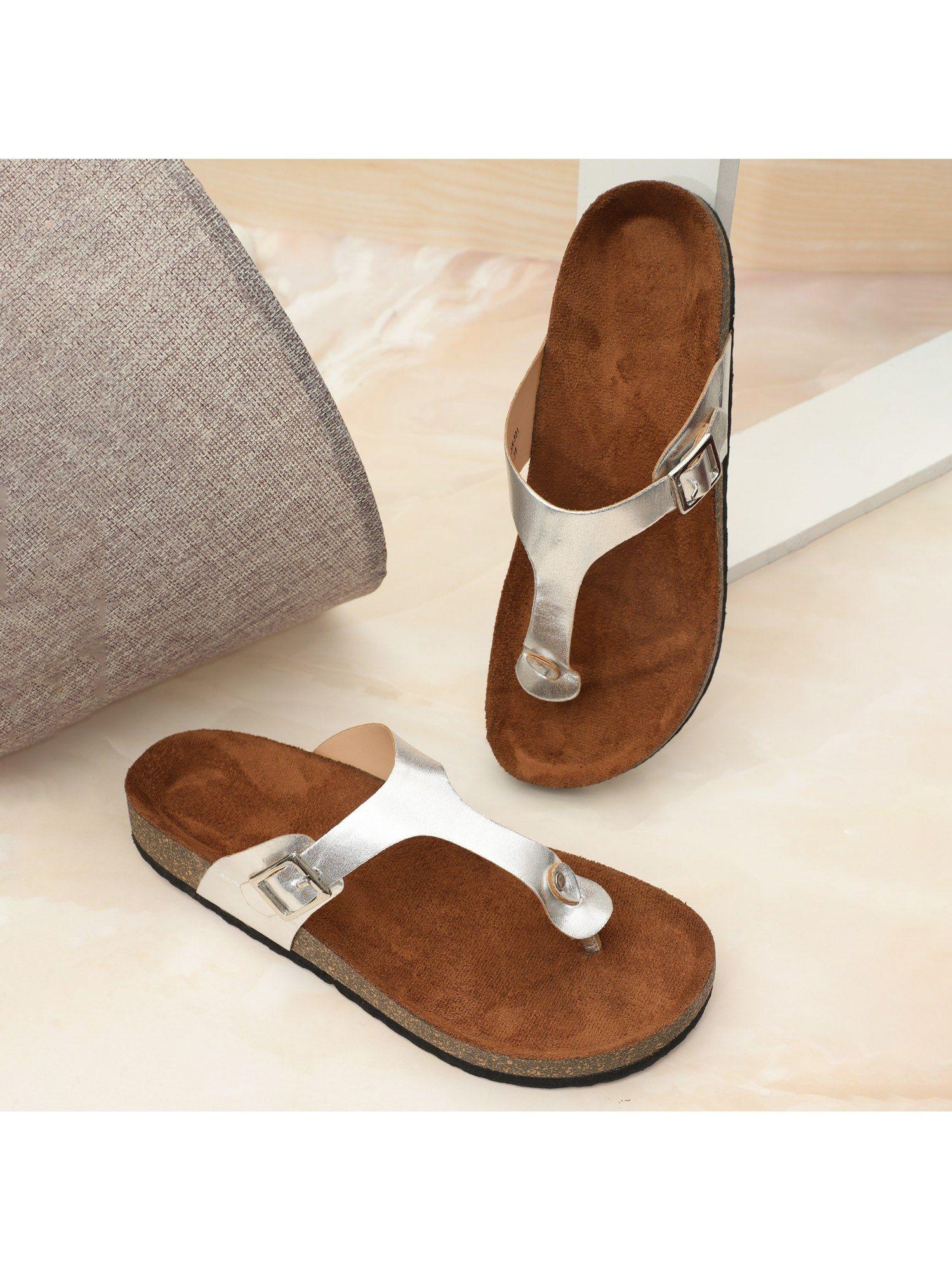 womens compass silver sandals