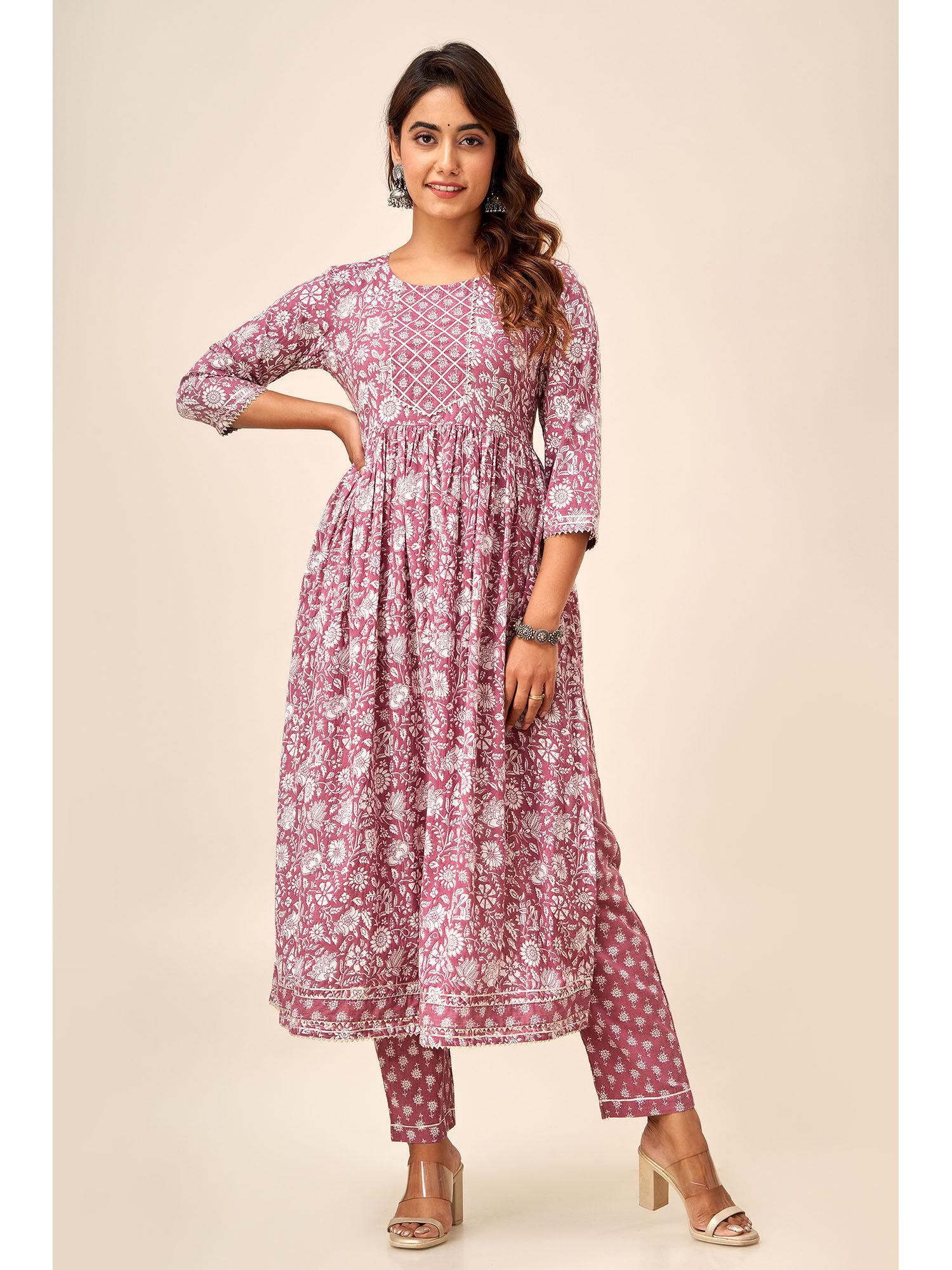 womens cotton floral printed kurta