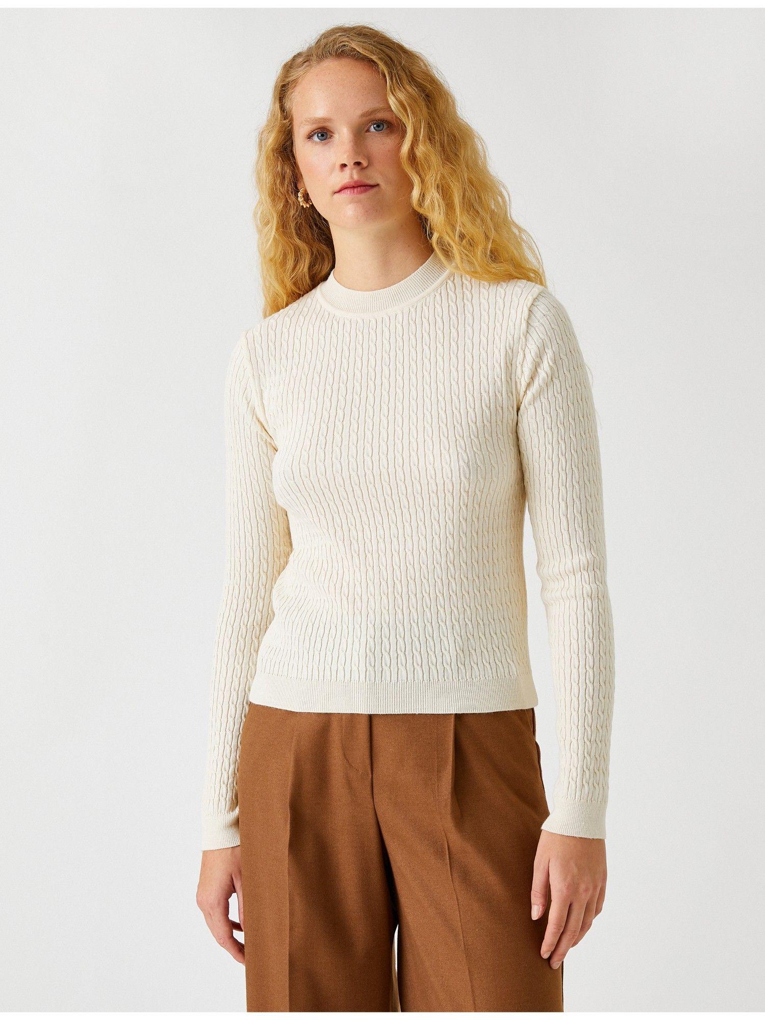 womens cream super slim sweaters