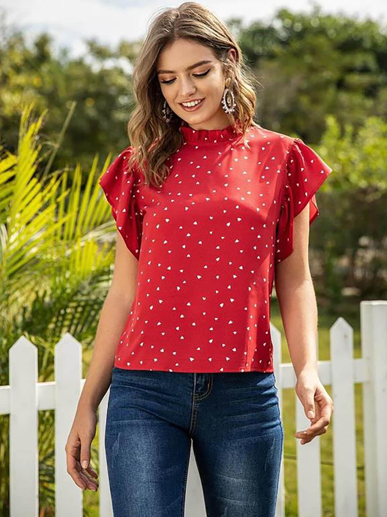 womens crepe printed top