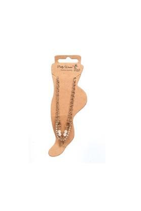 womens cubic zirconia golden anklet - multi