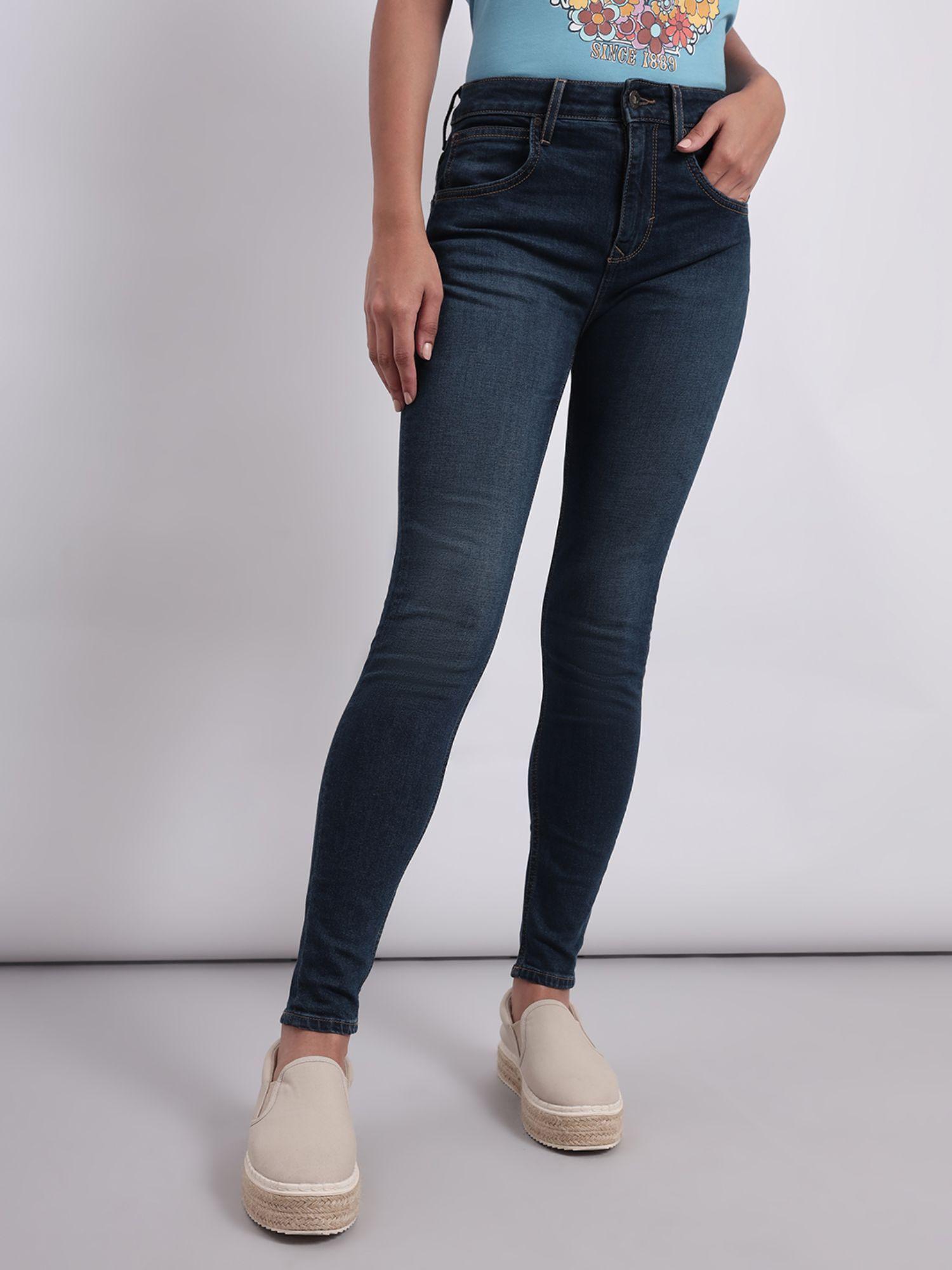 womens dark blue jeans