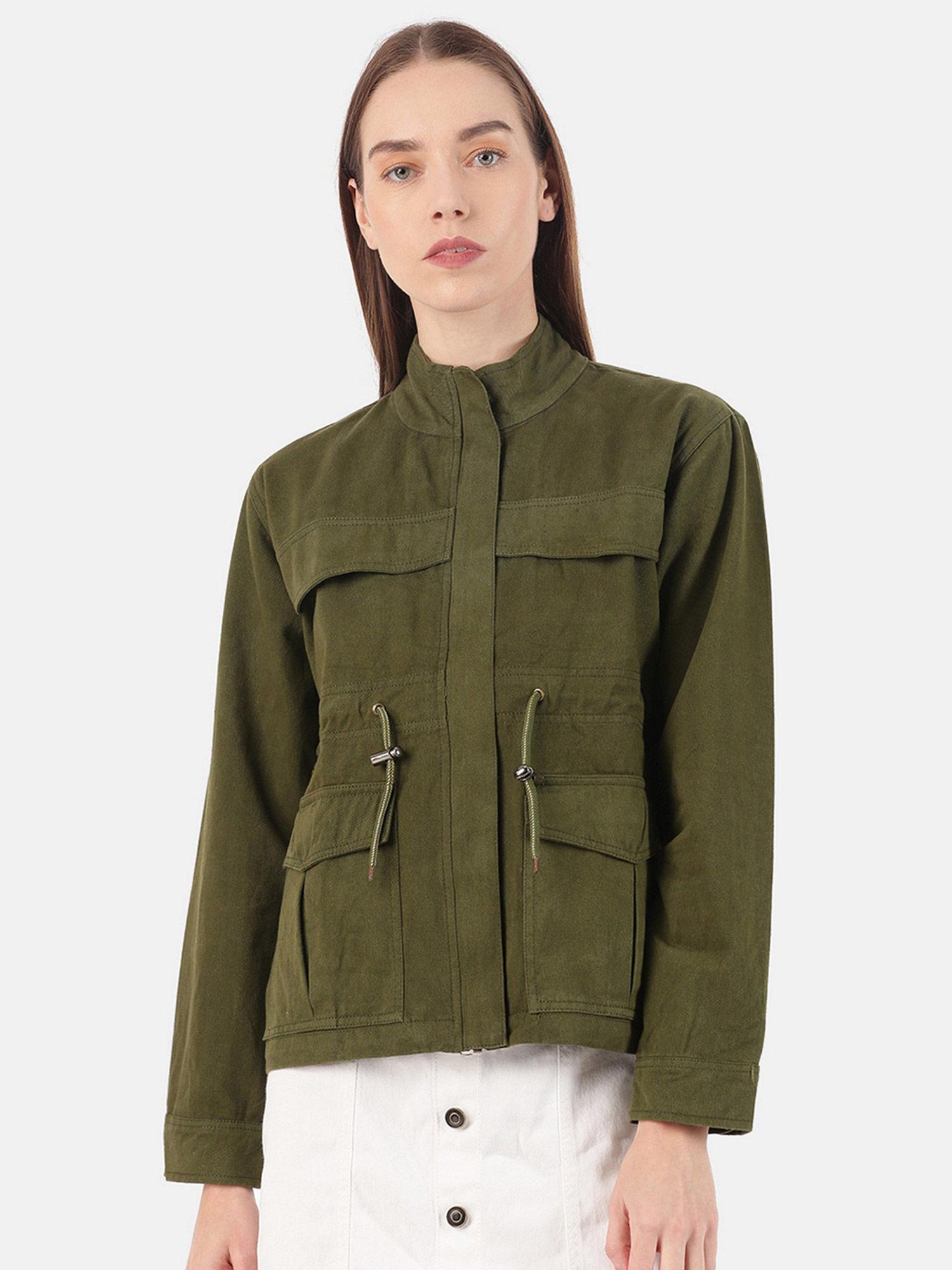 womens denim jacket olive