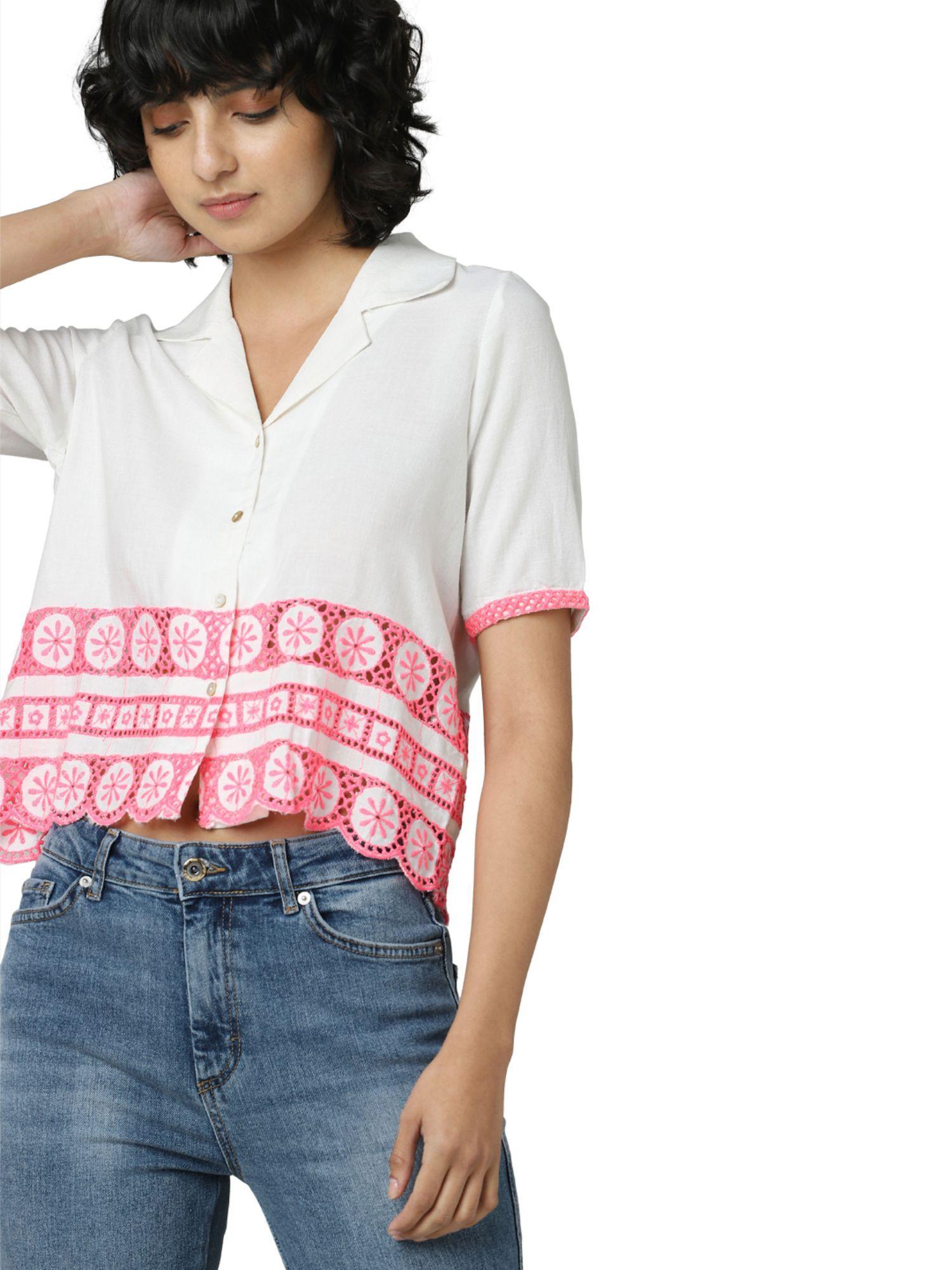 womens embroidery white shirt