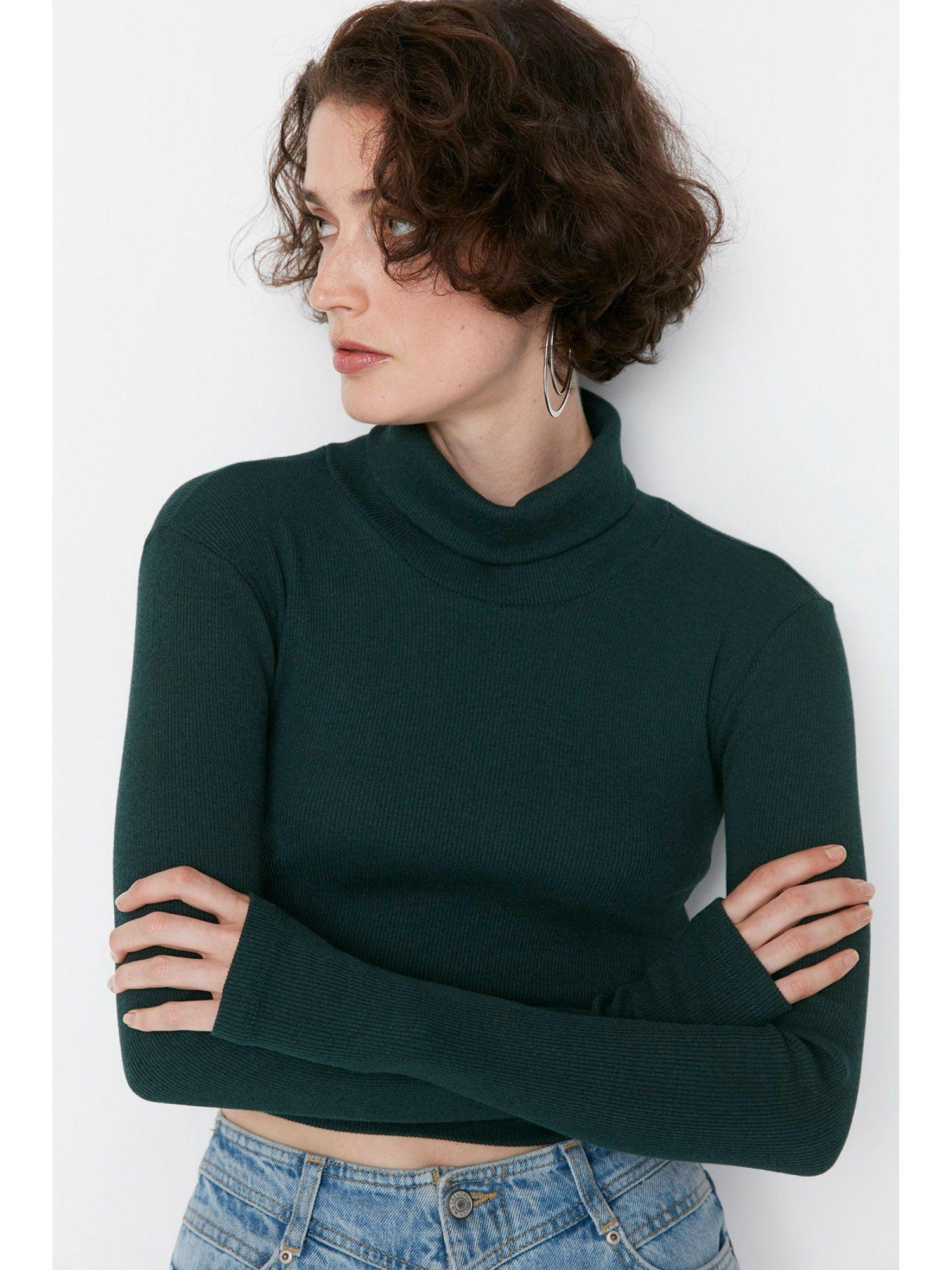 womens emerald green textured top