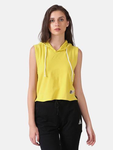 womens essential hoodie stringer- yellow