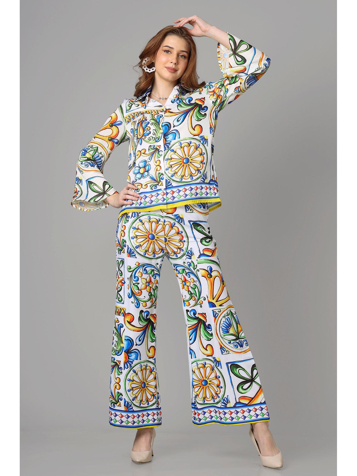 womens exclusive majolica printed co-ord (set of 2)