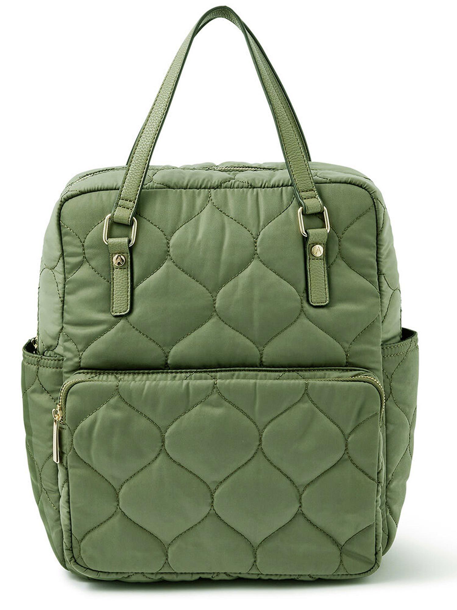 womens faux leather khaki new nylon emmy backpack