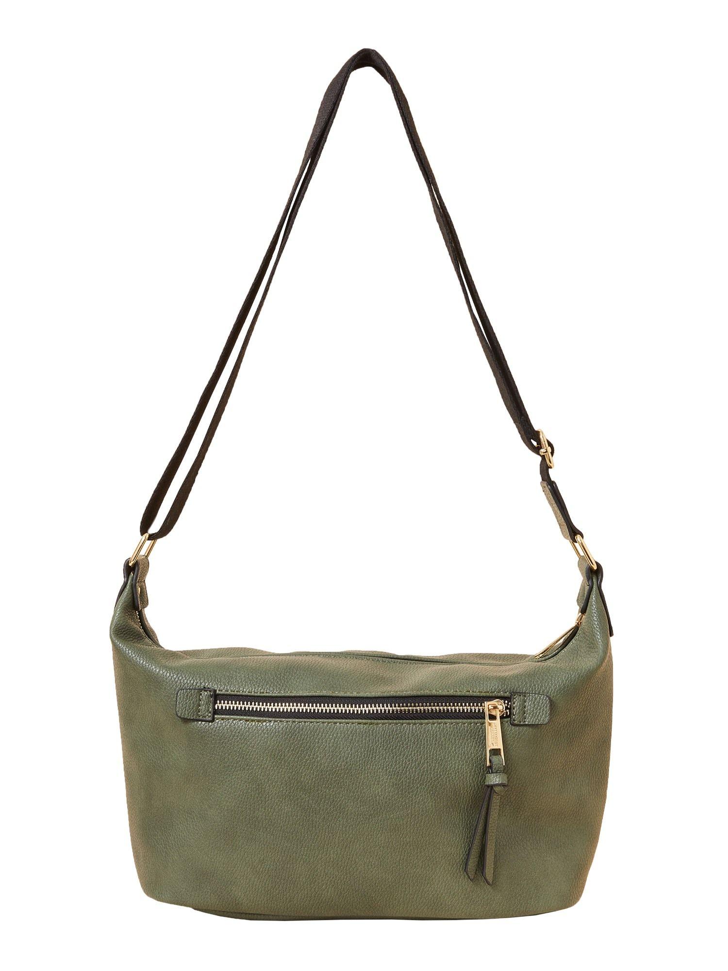 womens faux leather soft casual khaki webbing sling bag