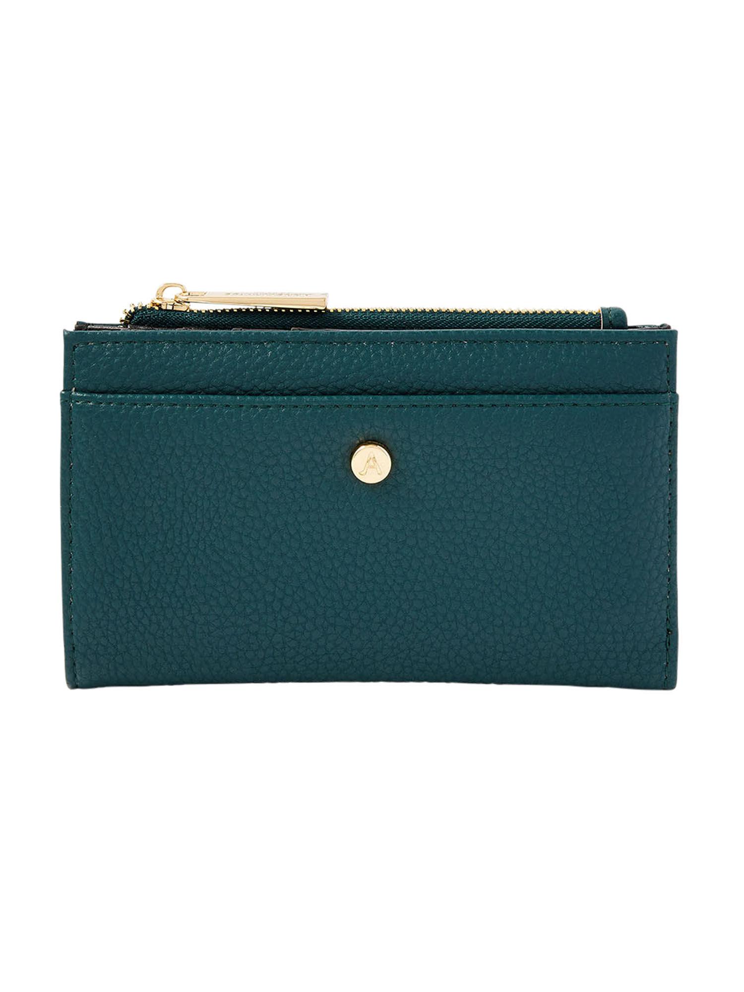 womens faux leather teal medium slimline wallet