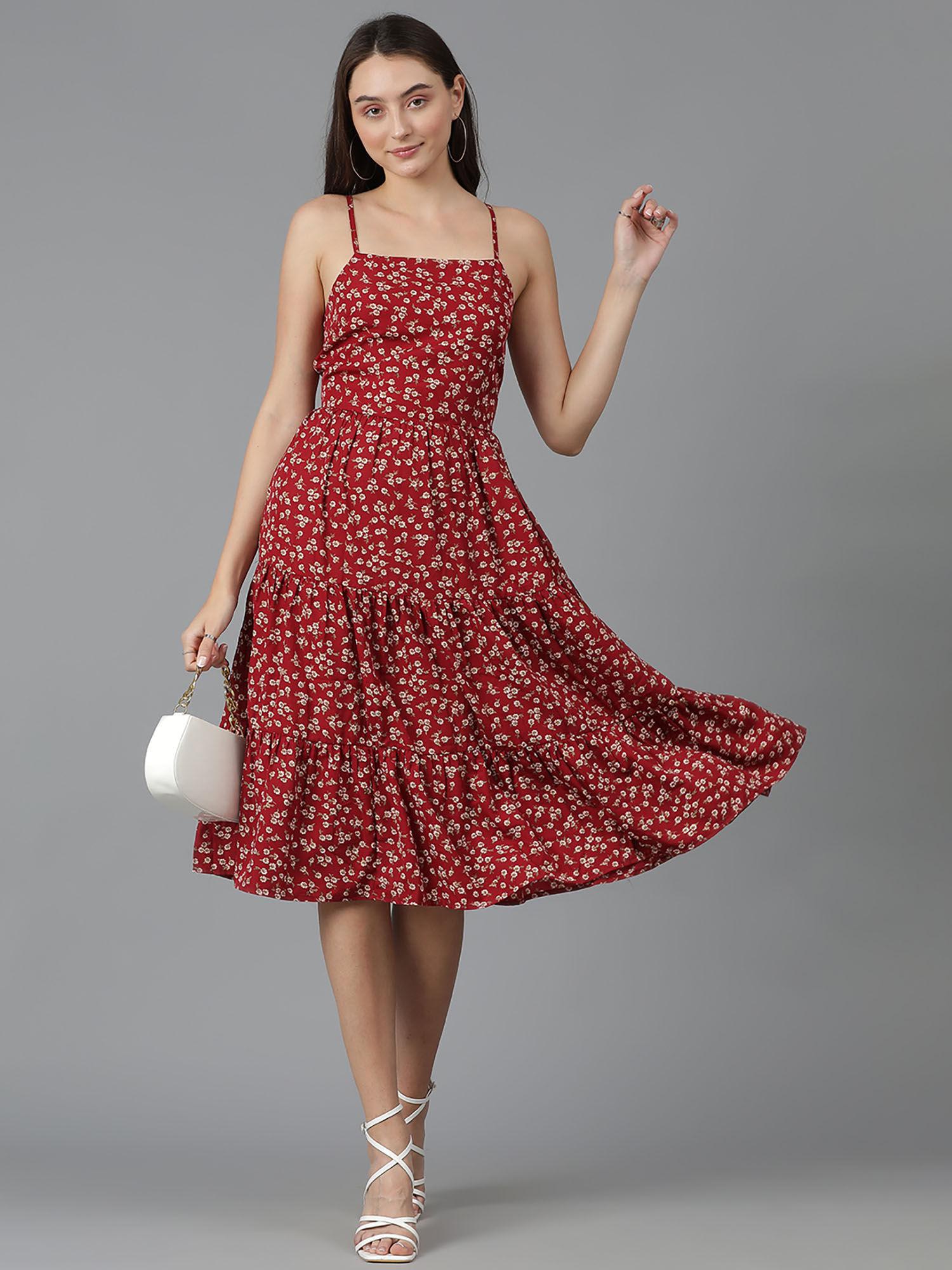 womens fit and flare floral print dress