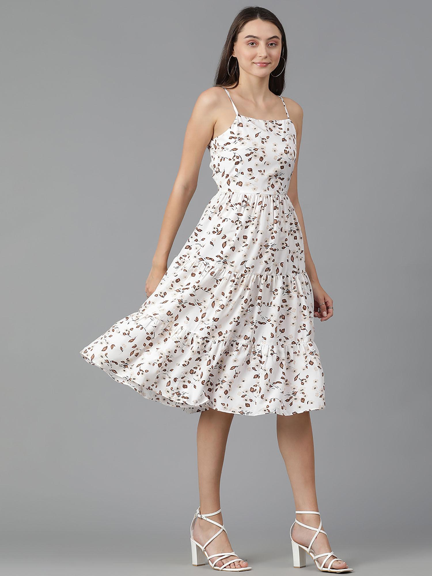 womens fit and flare floral print dress