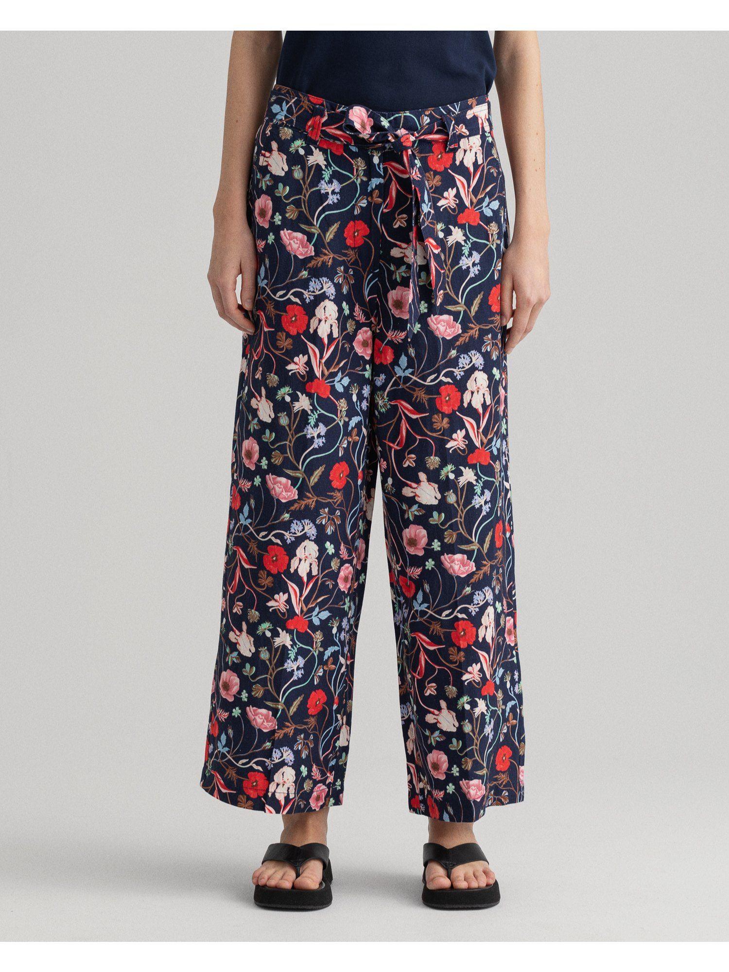 womens floral blue trouser