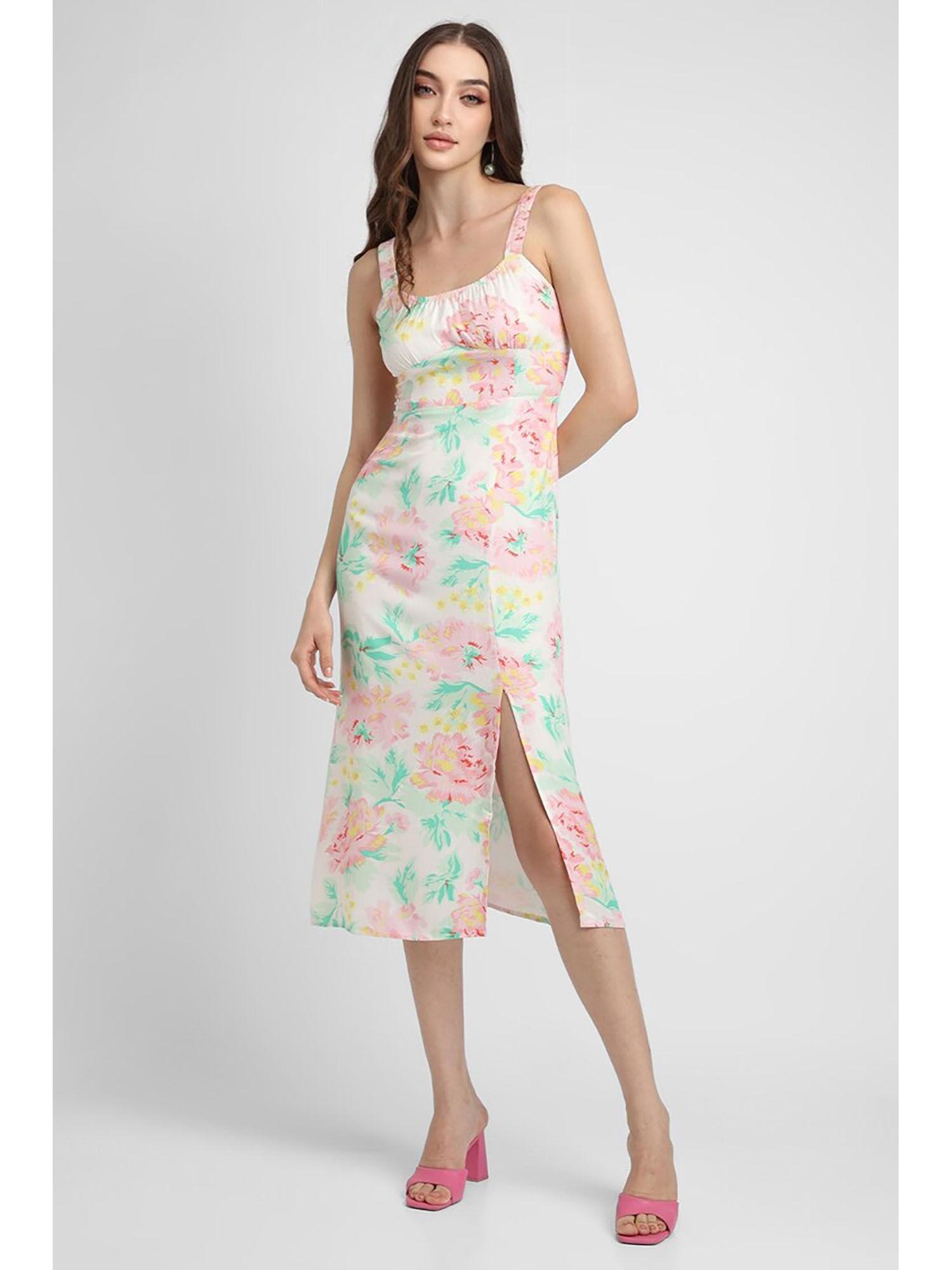 womens floral multicolor midi dress