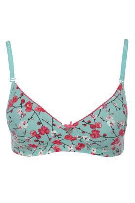 womens floral printed non padded non wired t-shirt bra - cherry