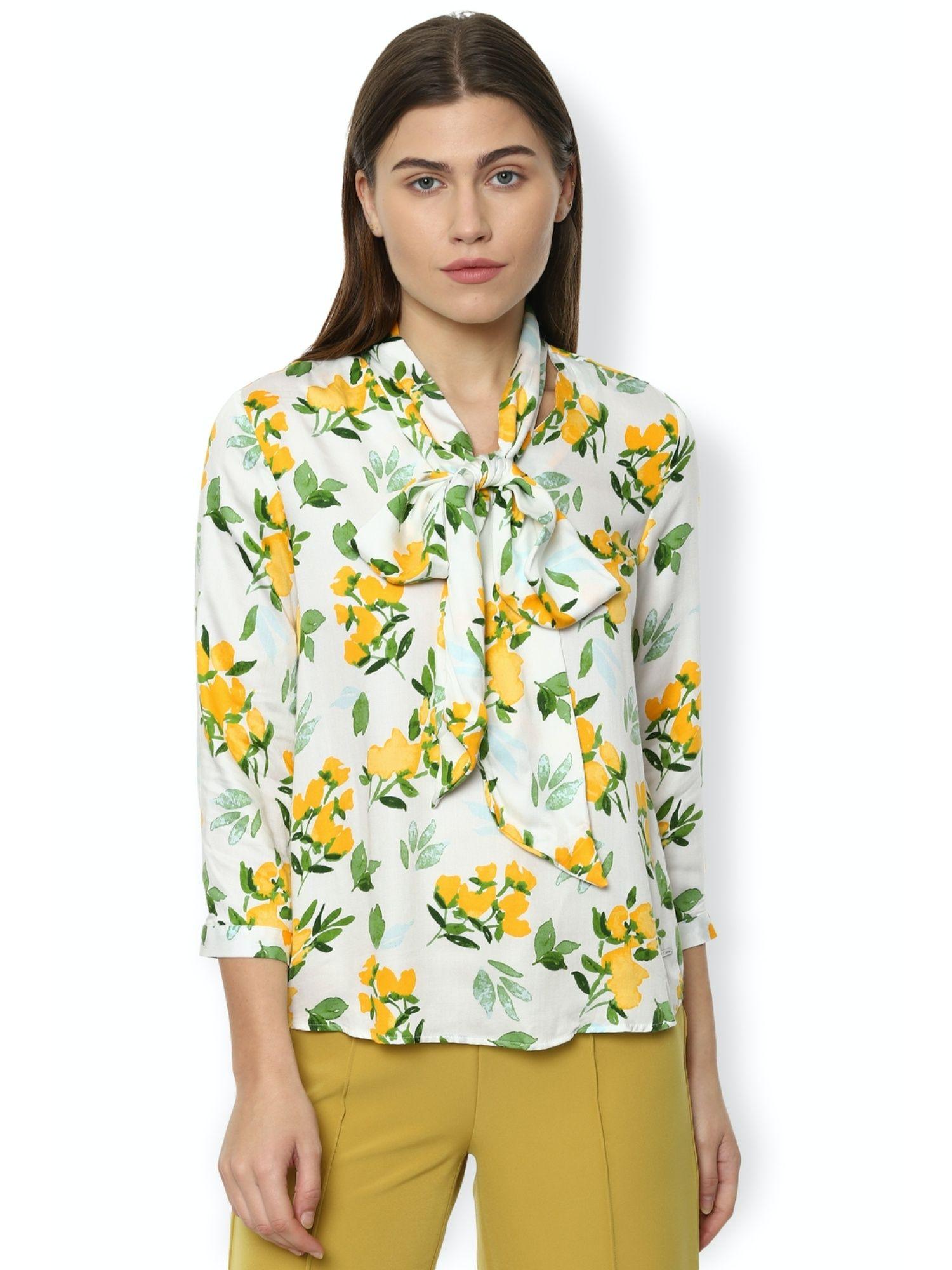 womens floral white top