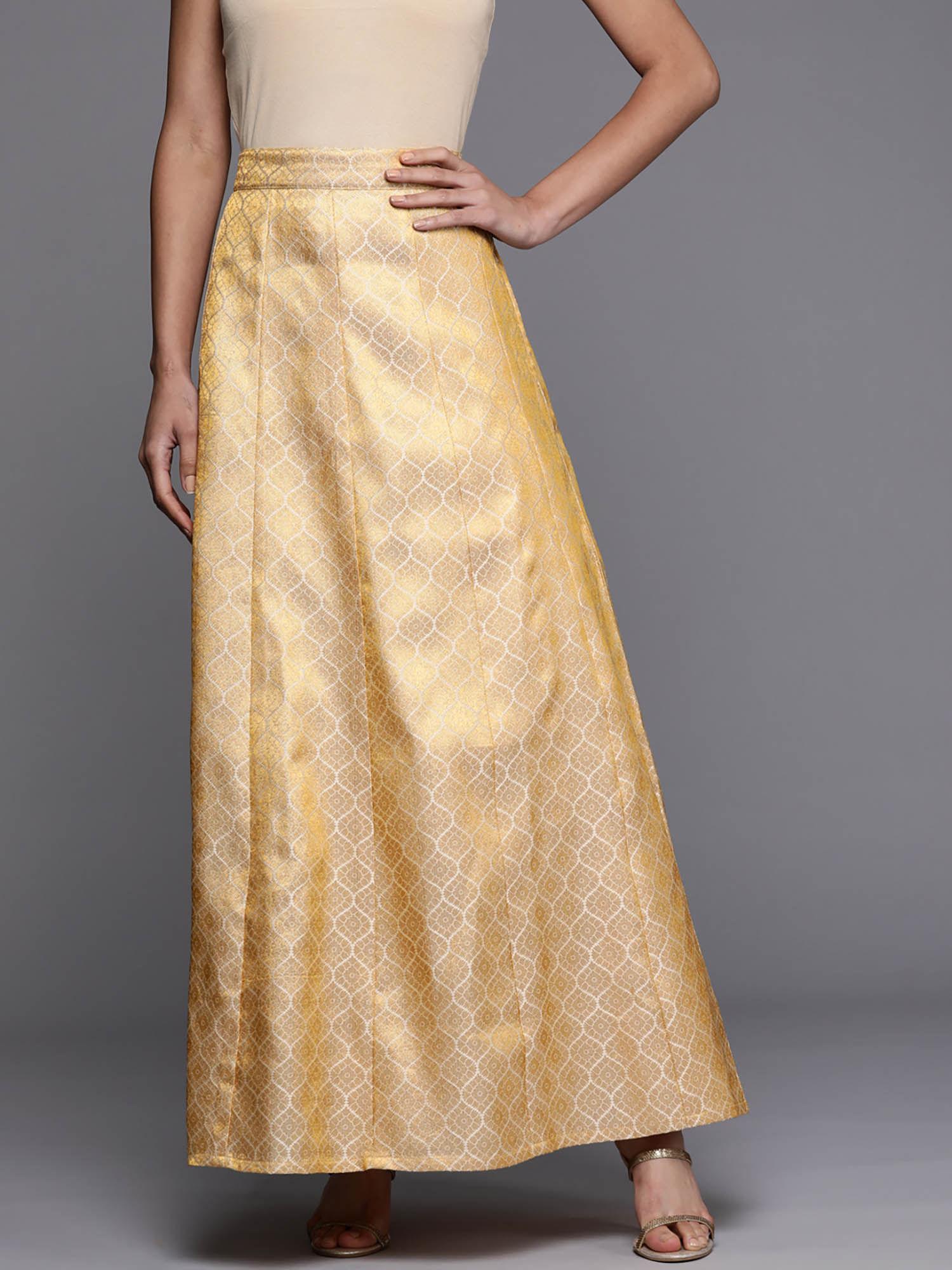 womens gold embroidered skirt