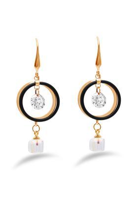 womens gold plated geometric dangler earrings