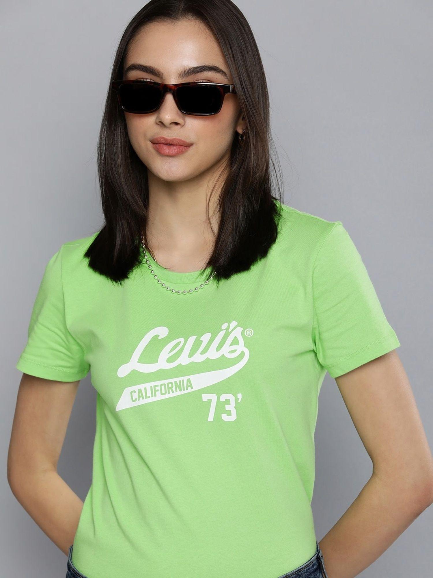 womens green crew neck t-shirt