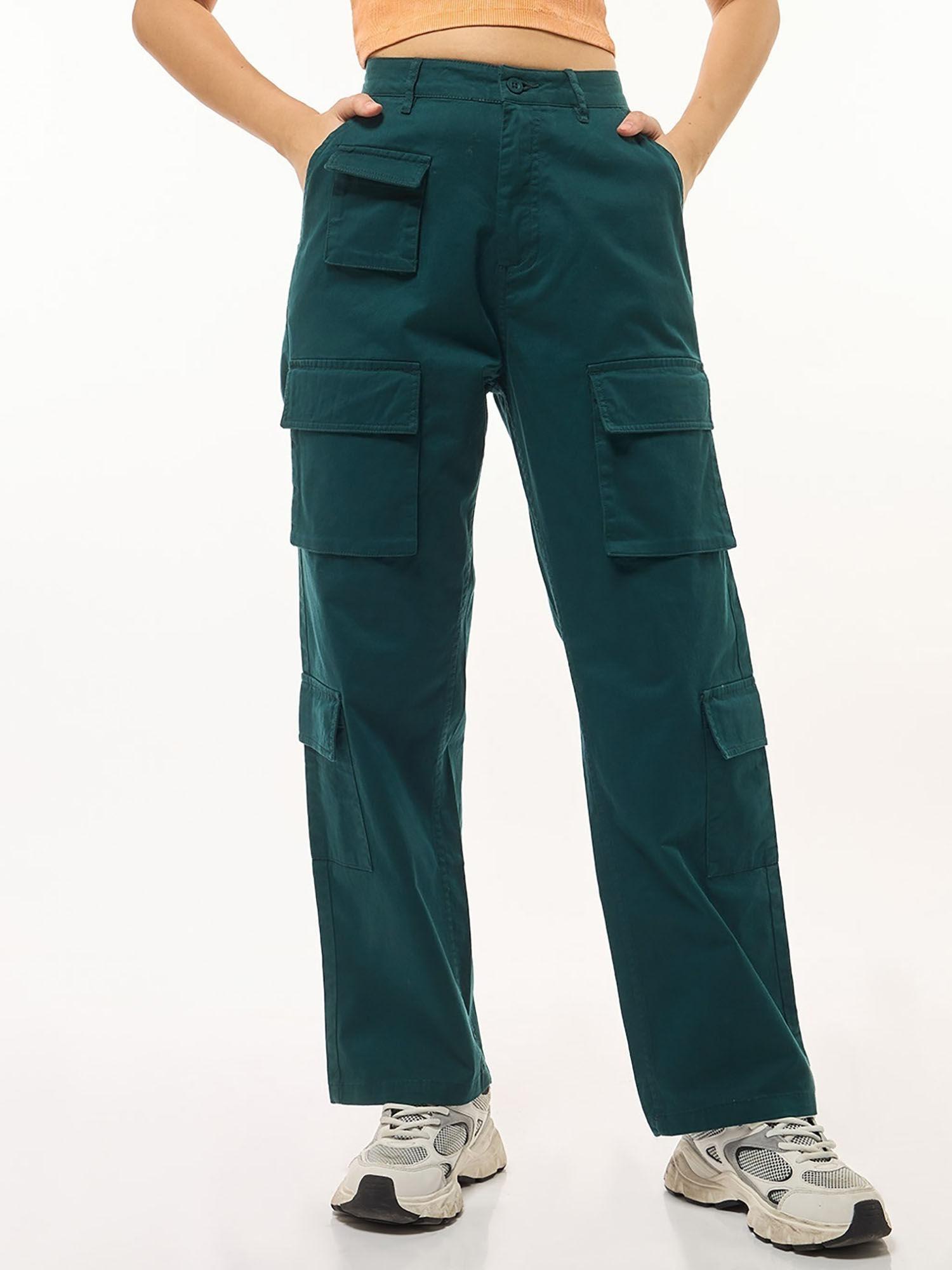 womens green oversized cargo pant