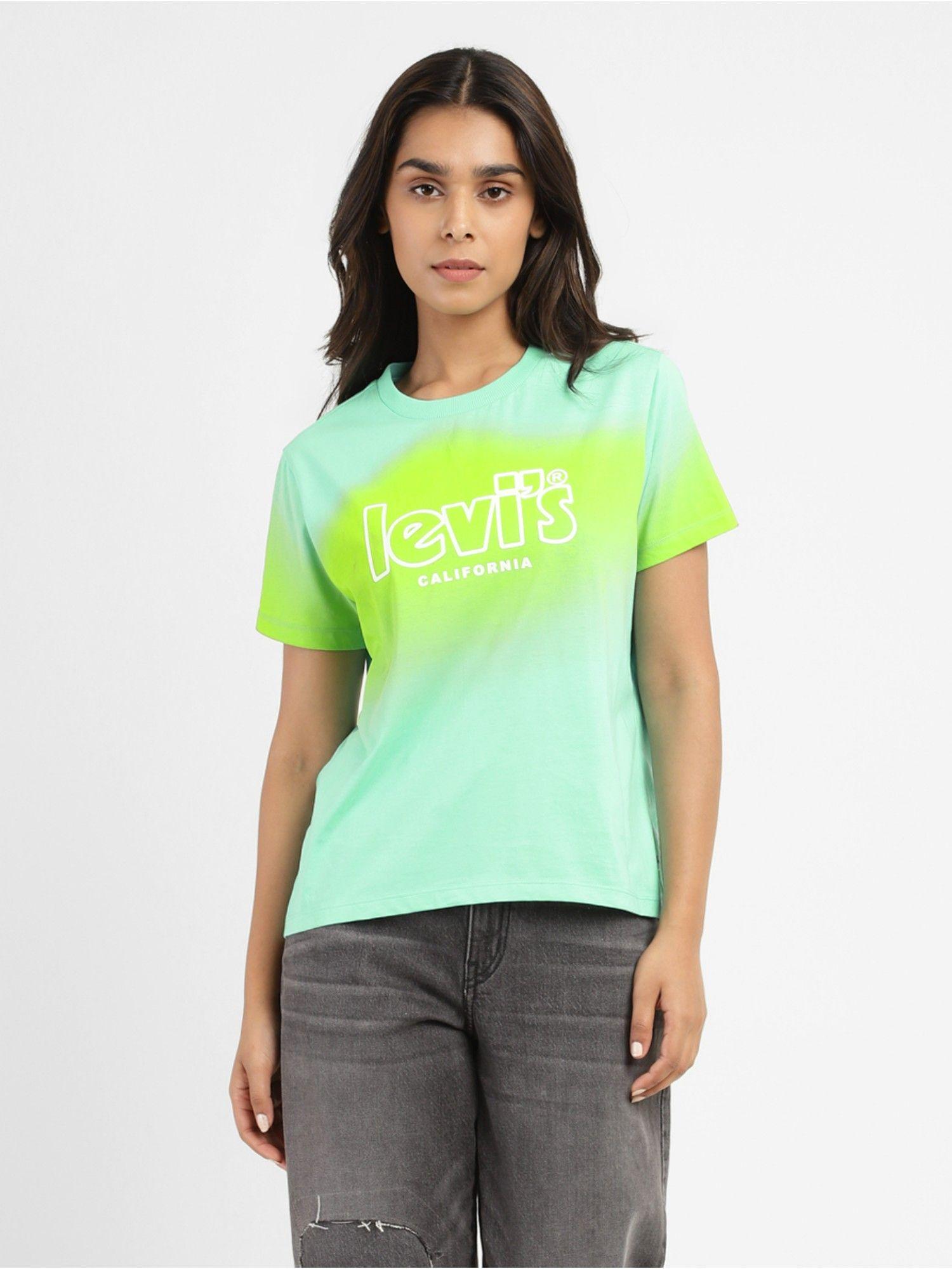 womens green relaxed fit t-shirt