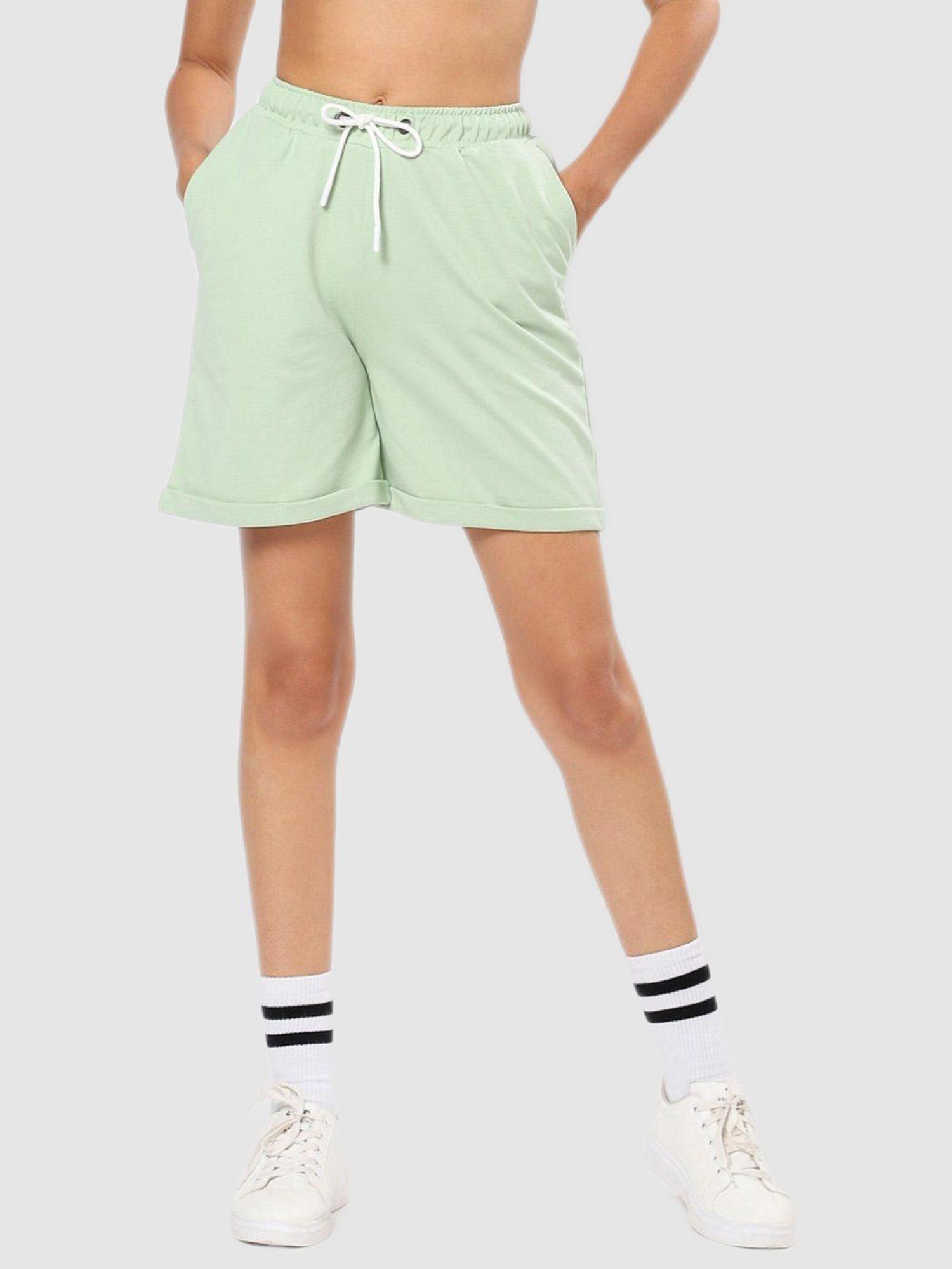 womens green shorts