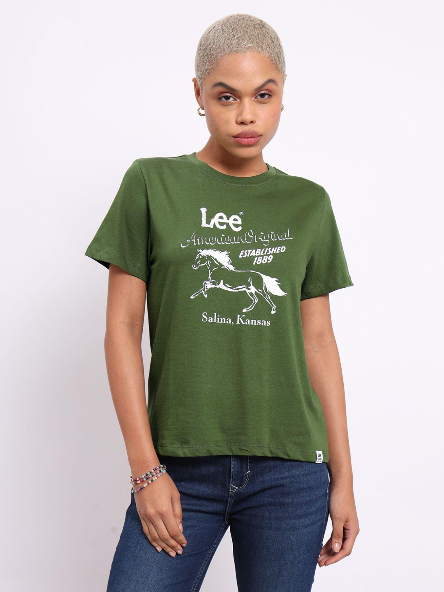 womens green t-shirt