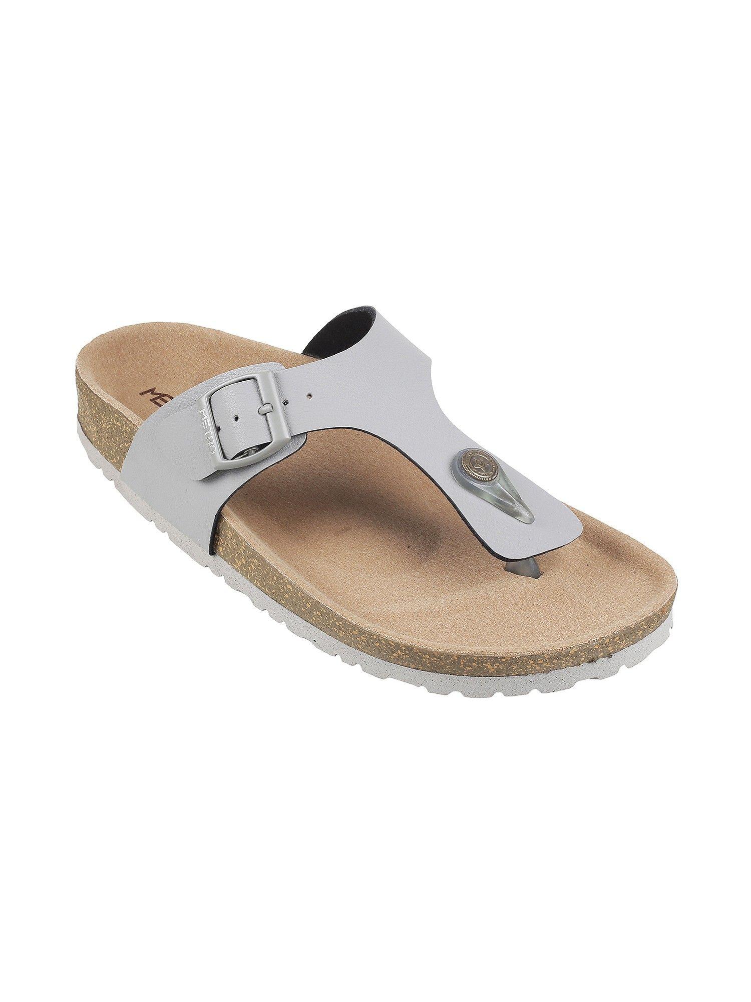 womens grey flat chappalsmetro grey synthetic solid/plain women sliders