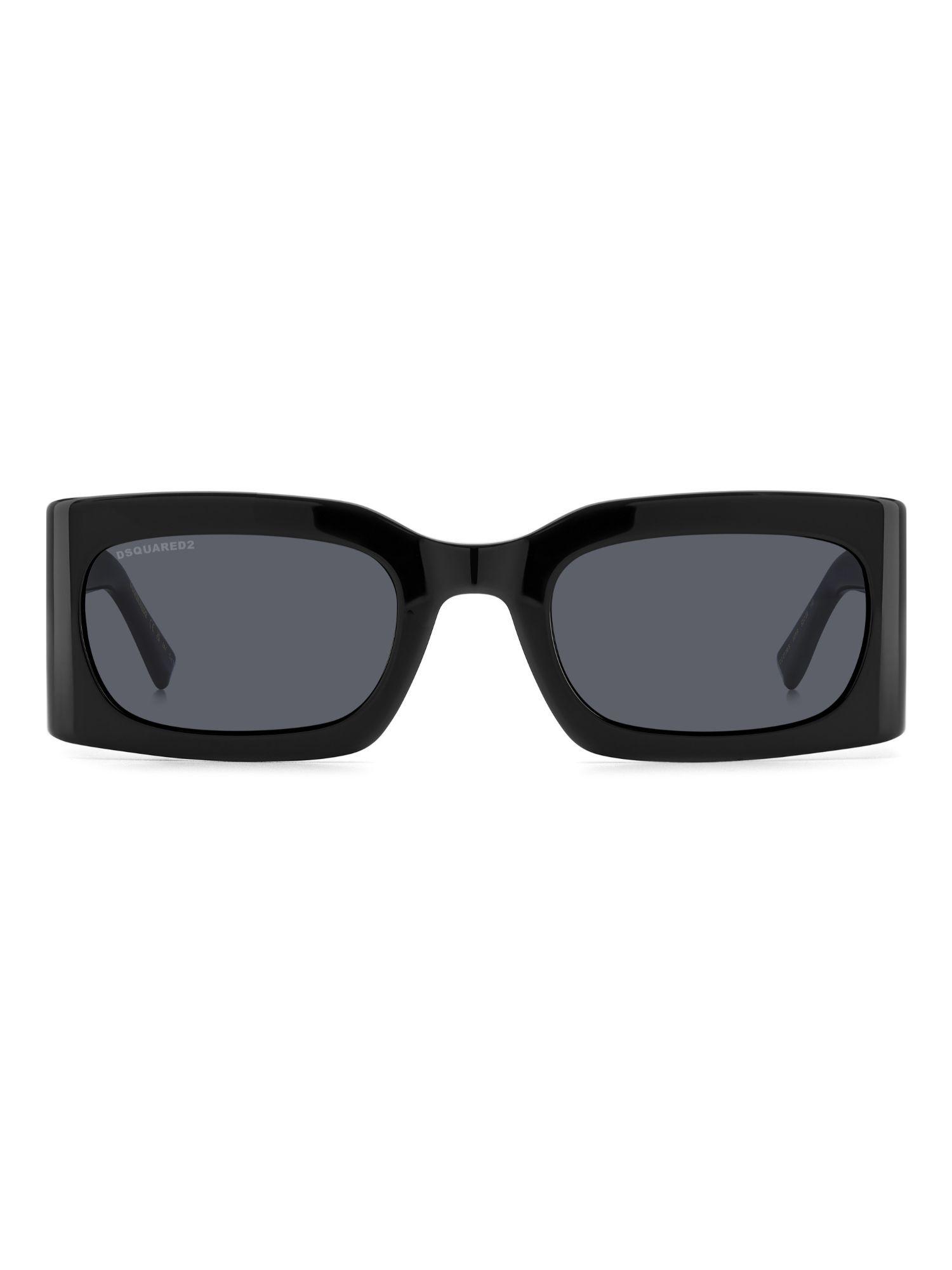 womens grey lens black rectangular sunglasses with 100% uv protection (52)