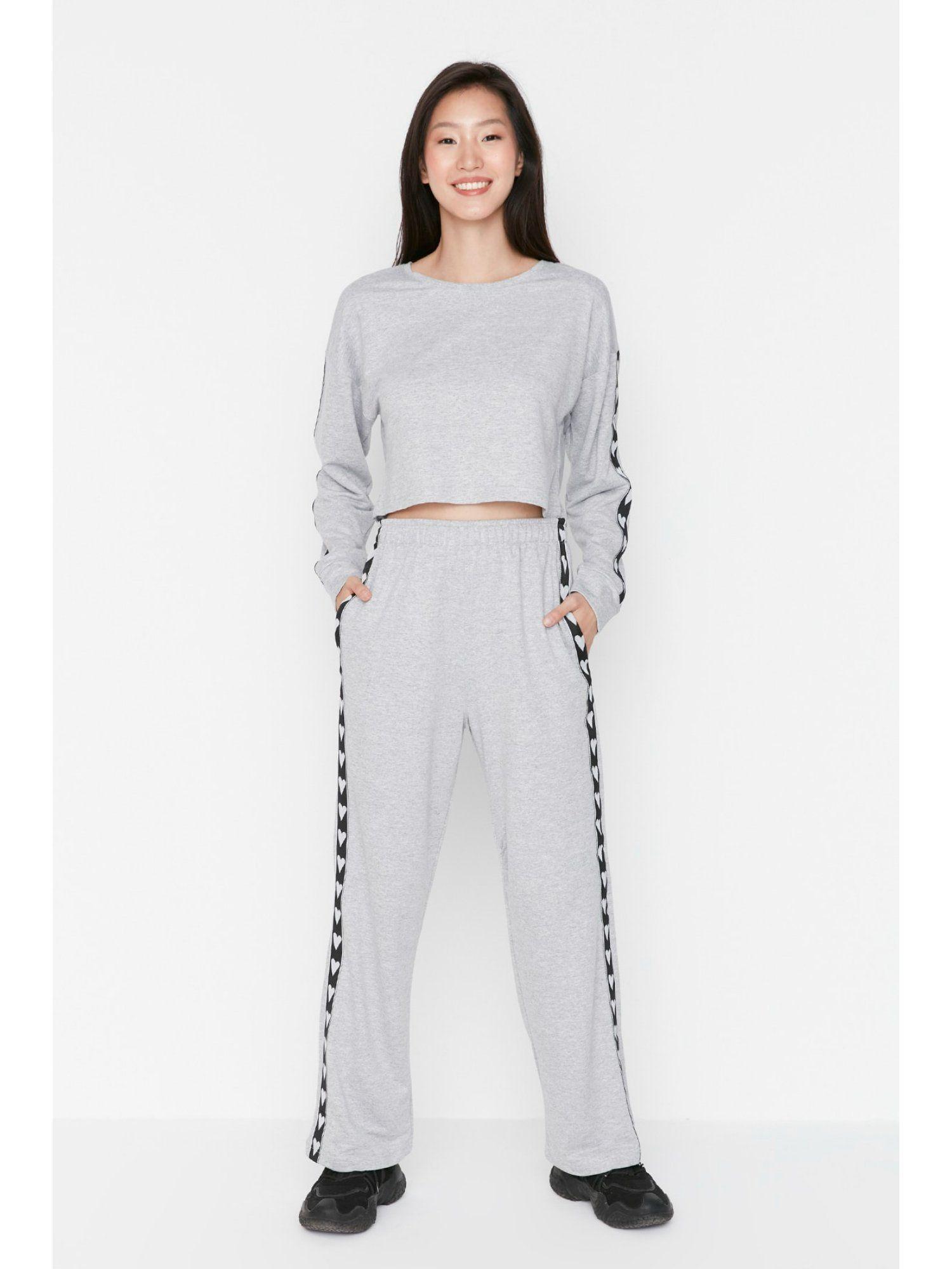 womens grey patterned co-ord (set of 2)