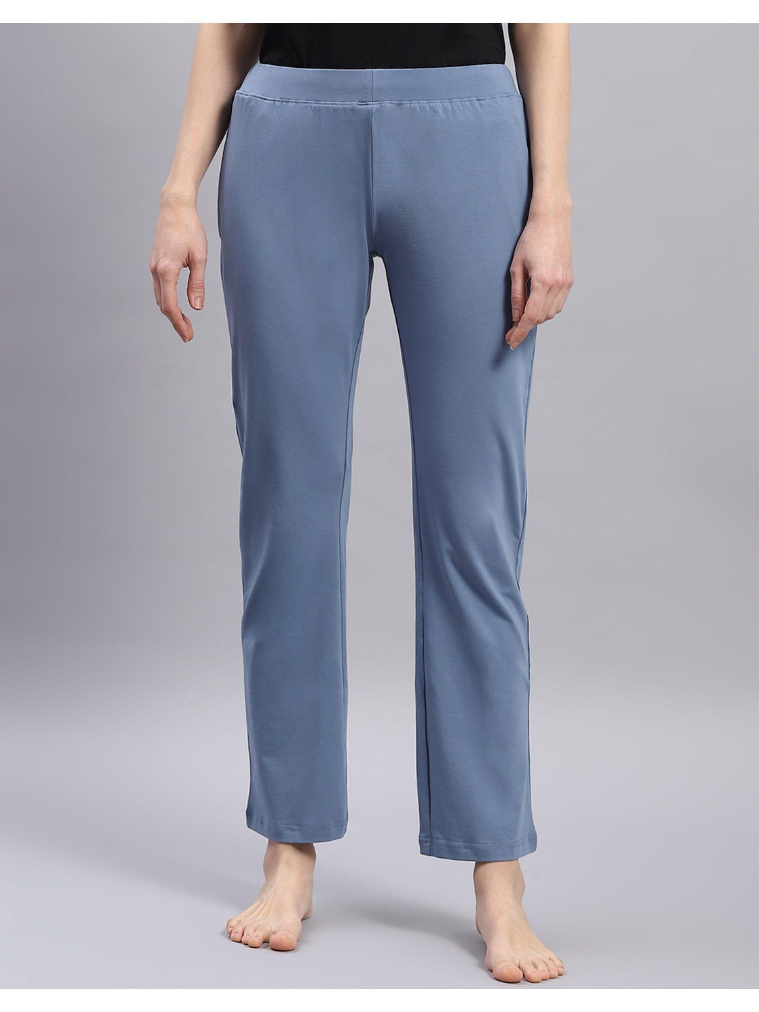 womens grey solid regular fit trackpant