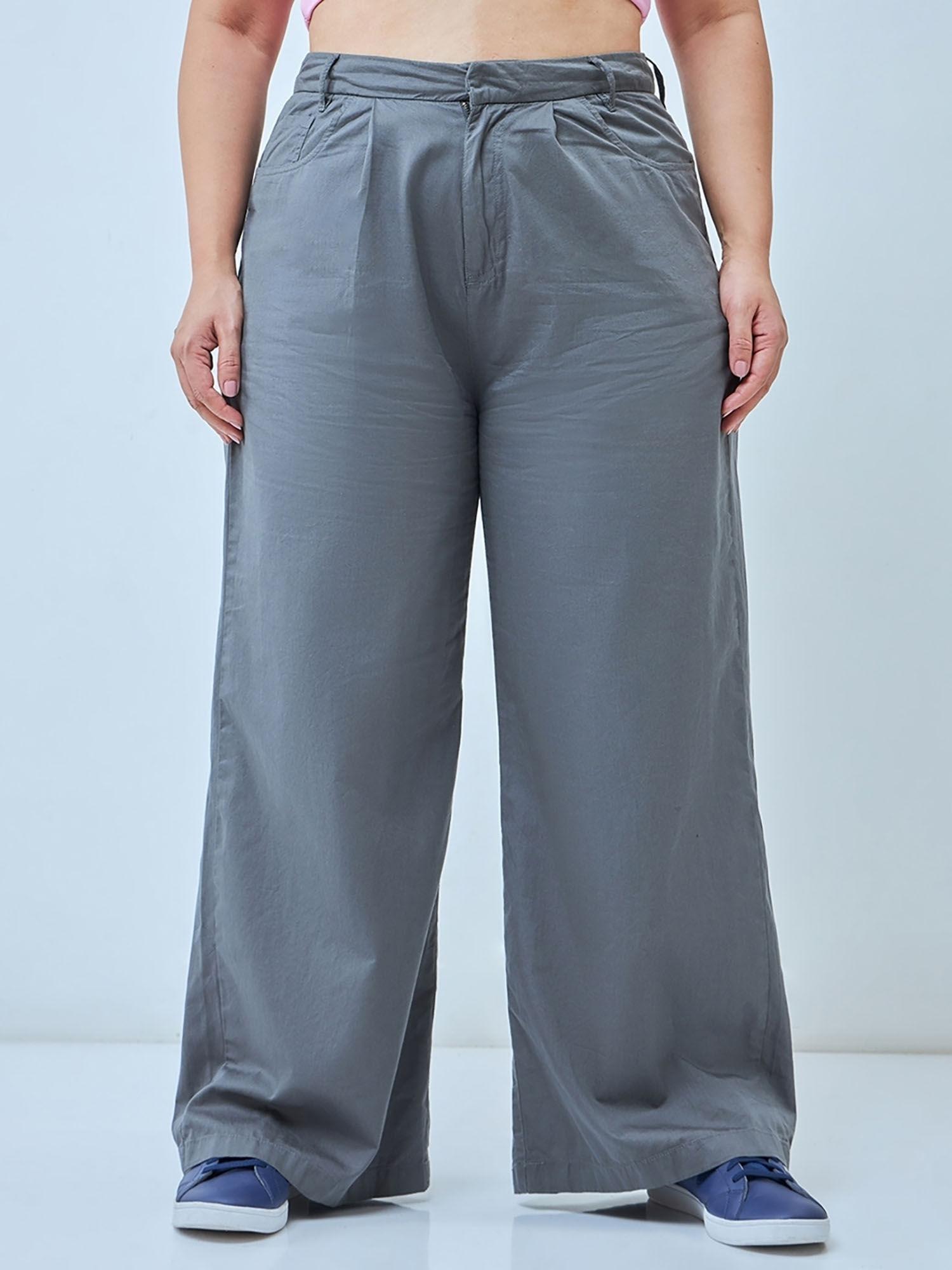 womens grey super loose fit plus size pant