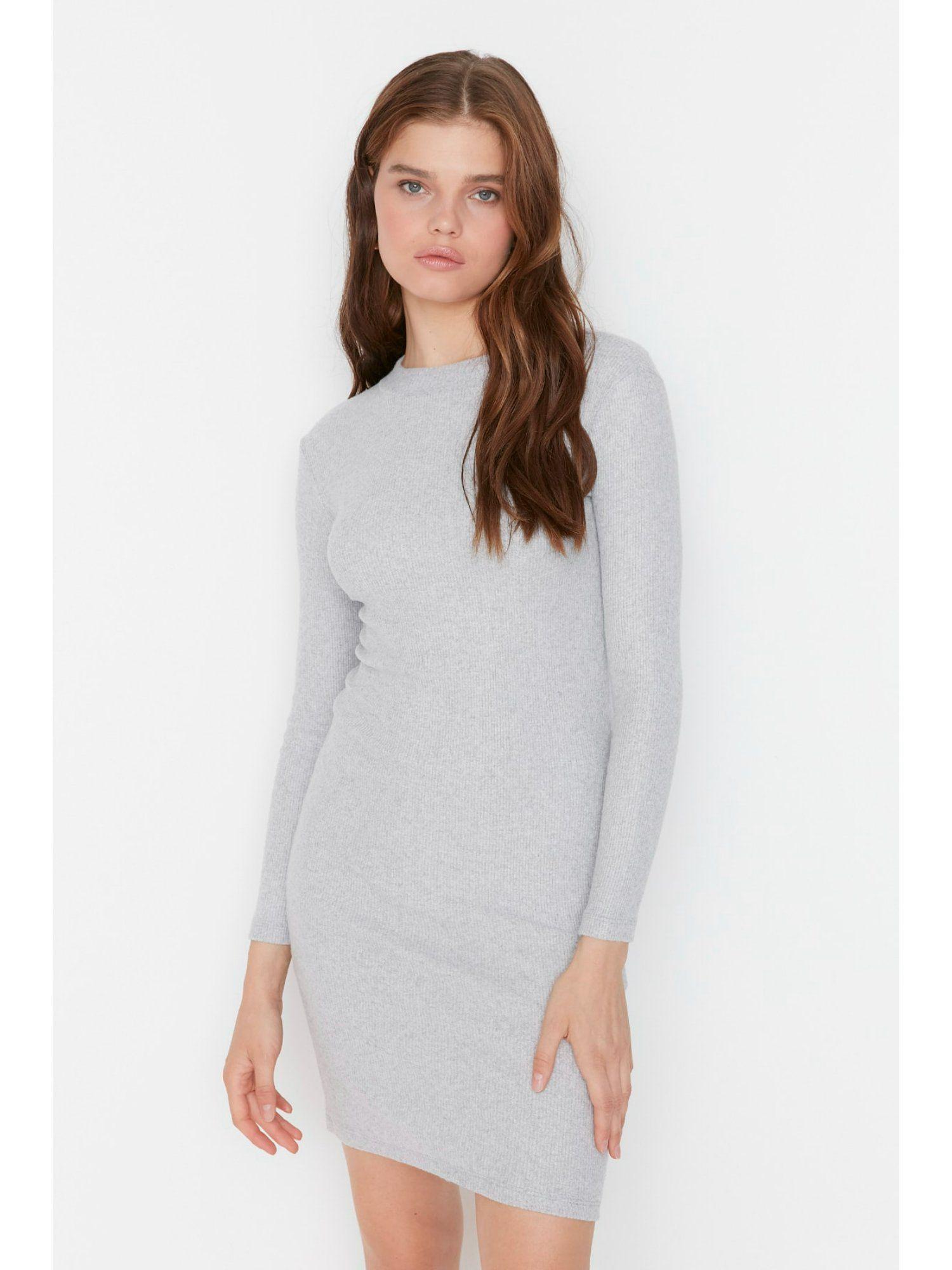 womens grey textured dress