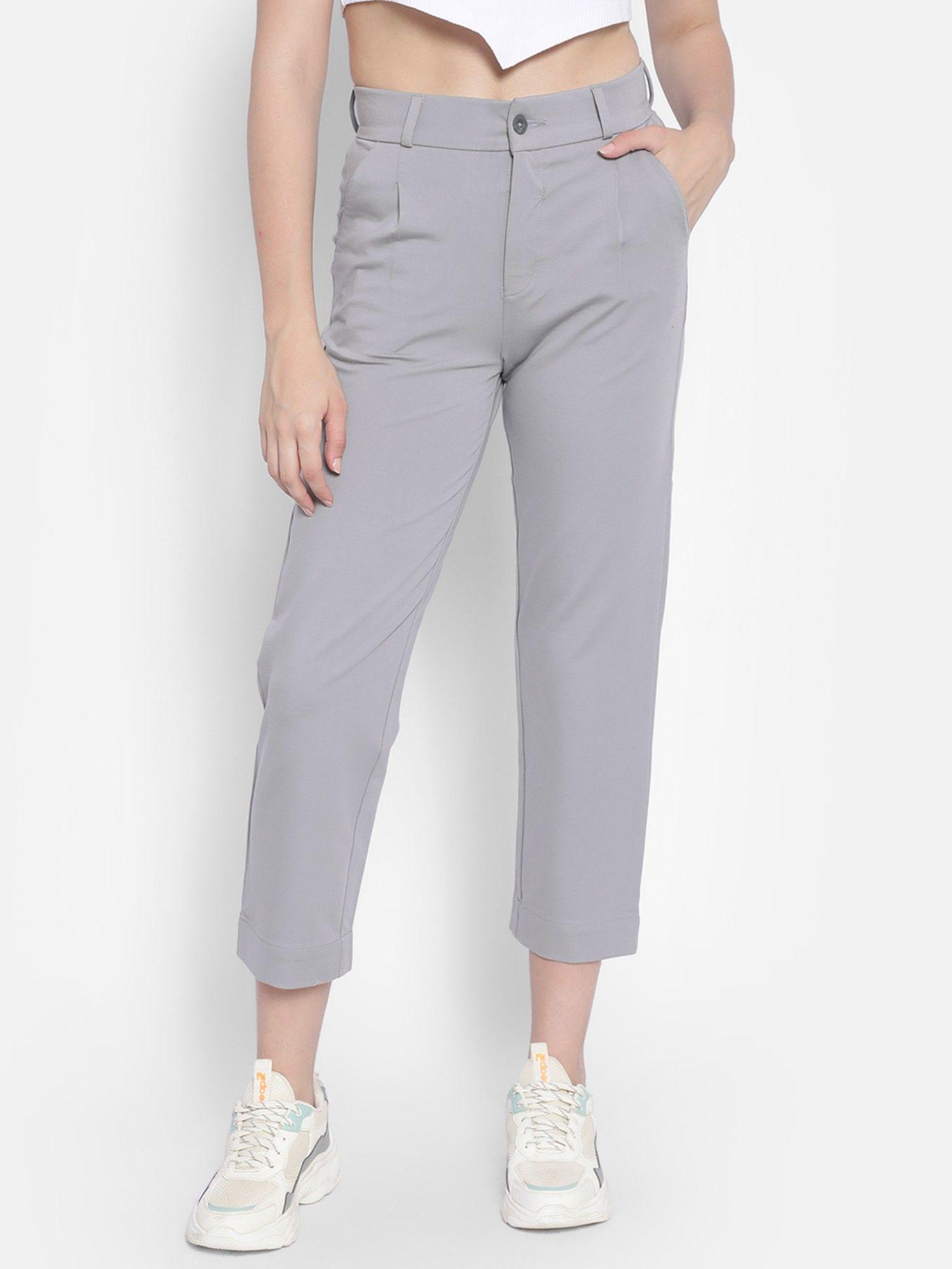 womens grey trousers