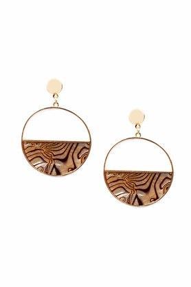 womens half moon oversized animal print statement hoop earrings - multi