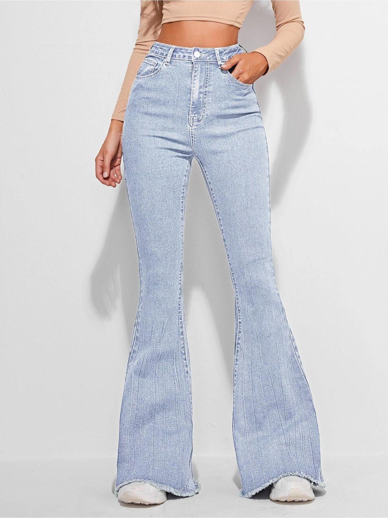 womens high rise bootcut solid jeans