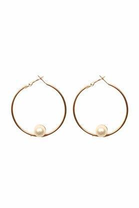 womens hoop earrings with pearl - multi