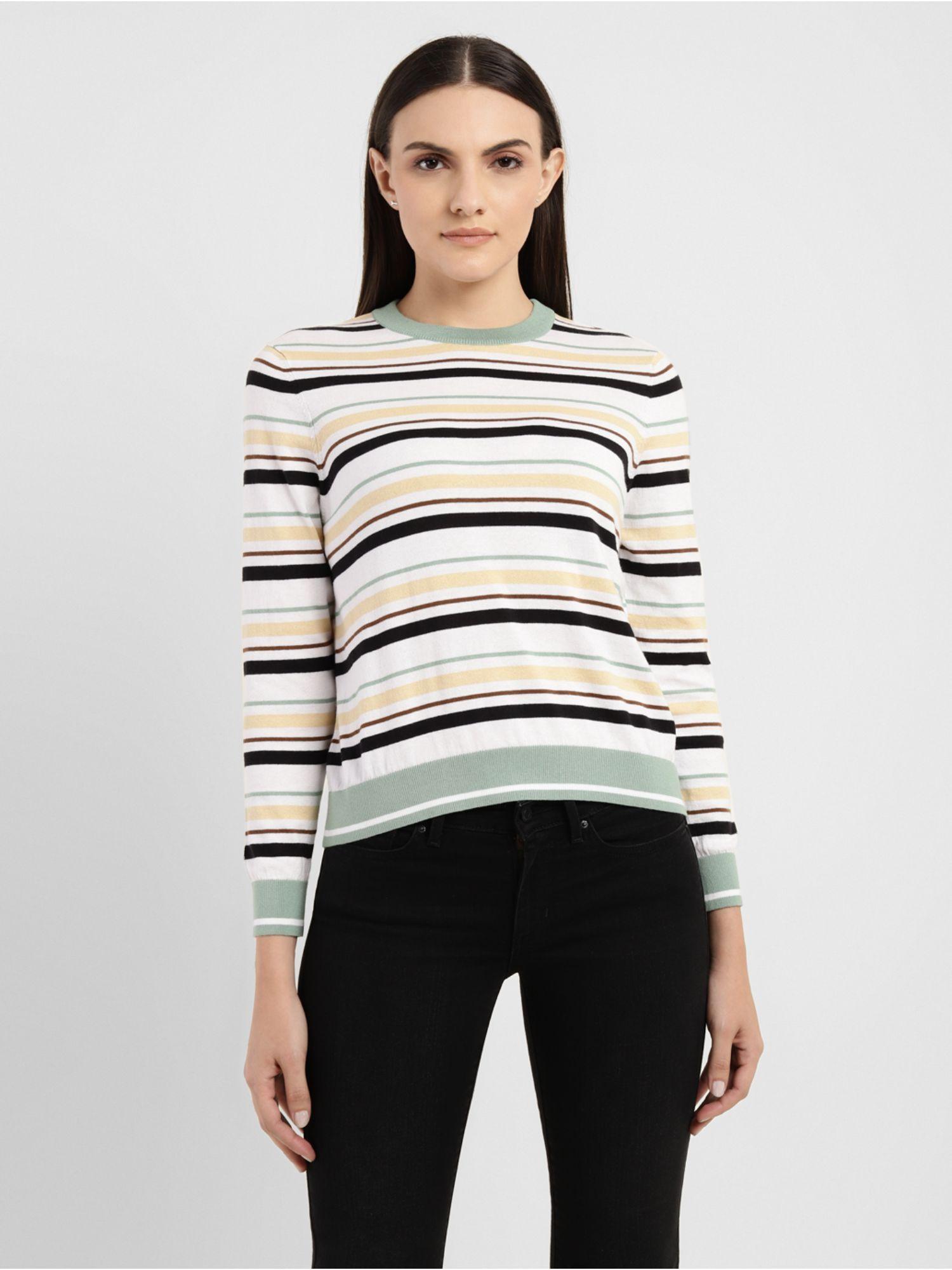 womens horizontal stripes crew neck t-shirt