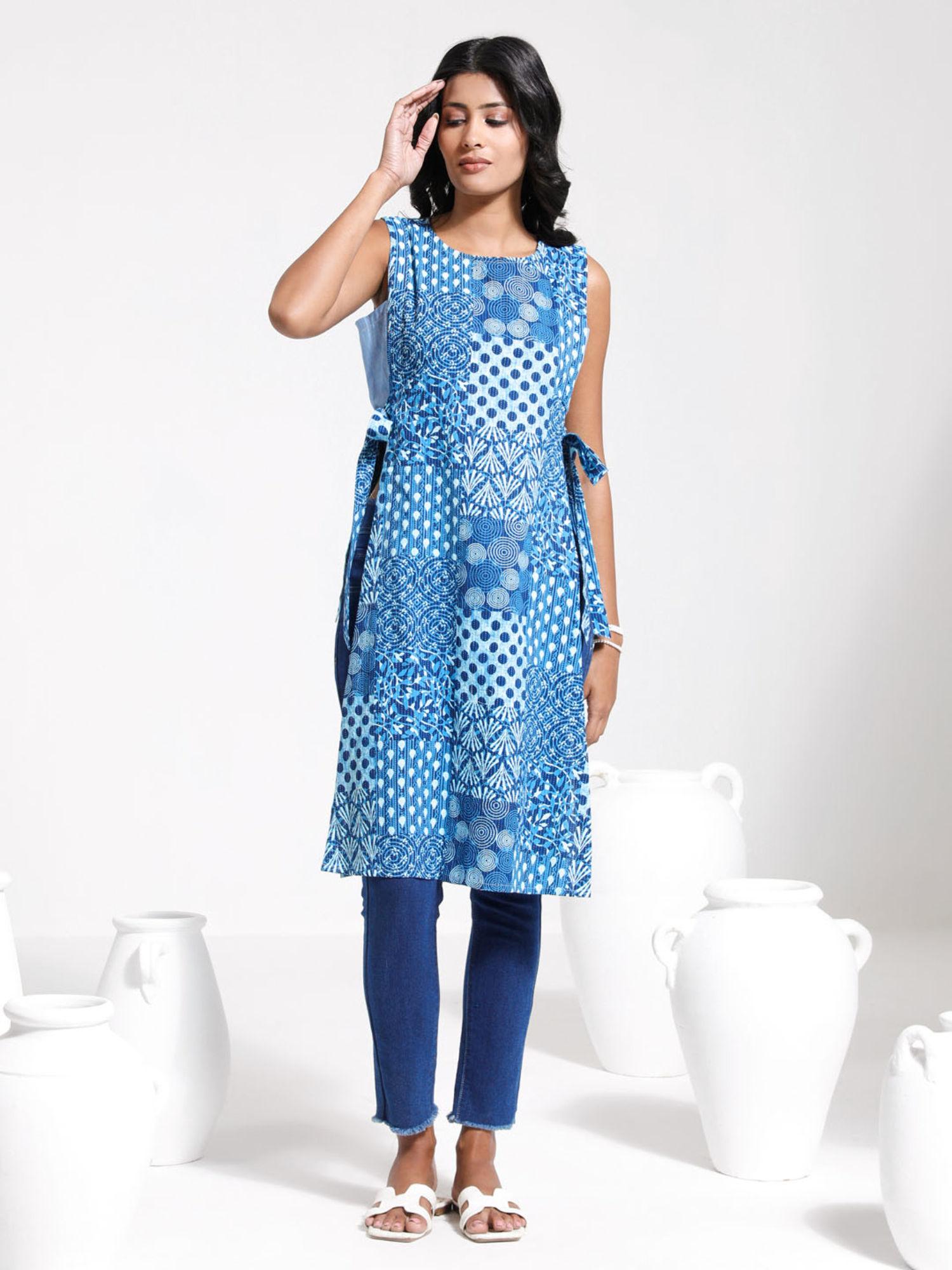 womens indigo blue kurta