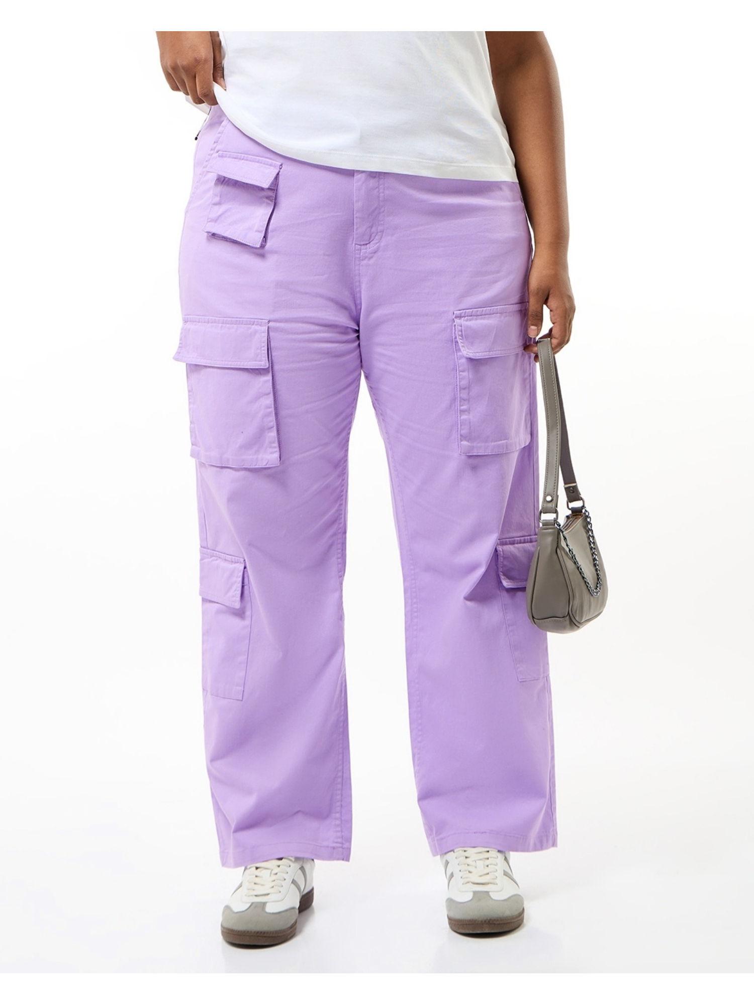 womens lavender oversized plus size cargo pant