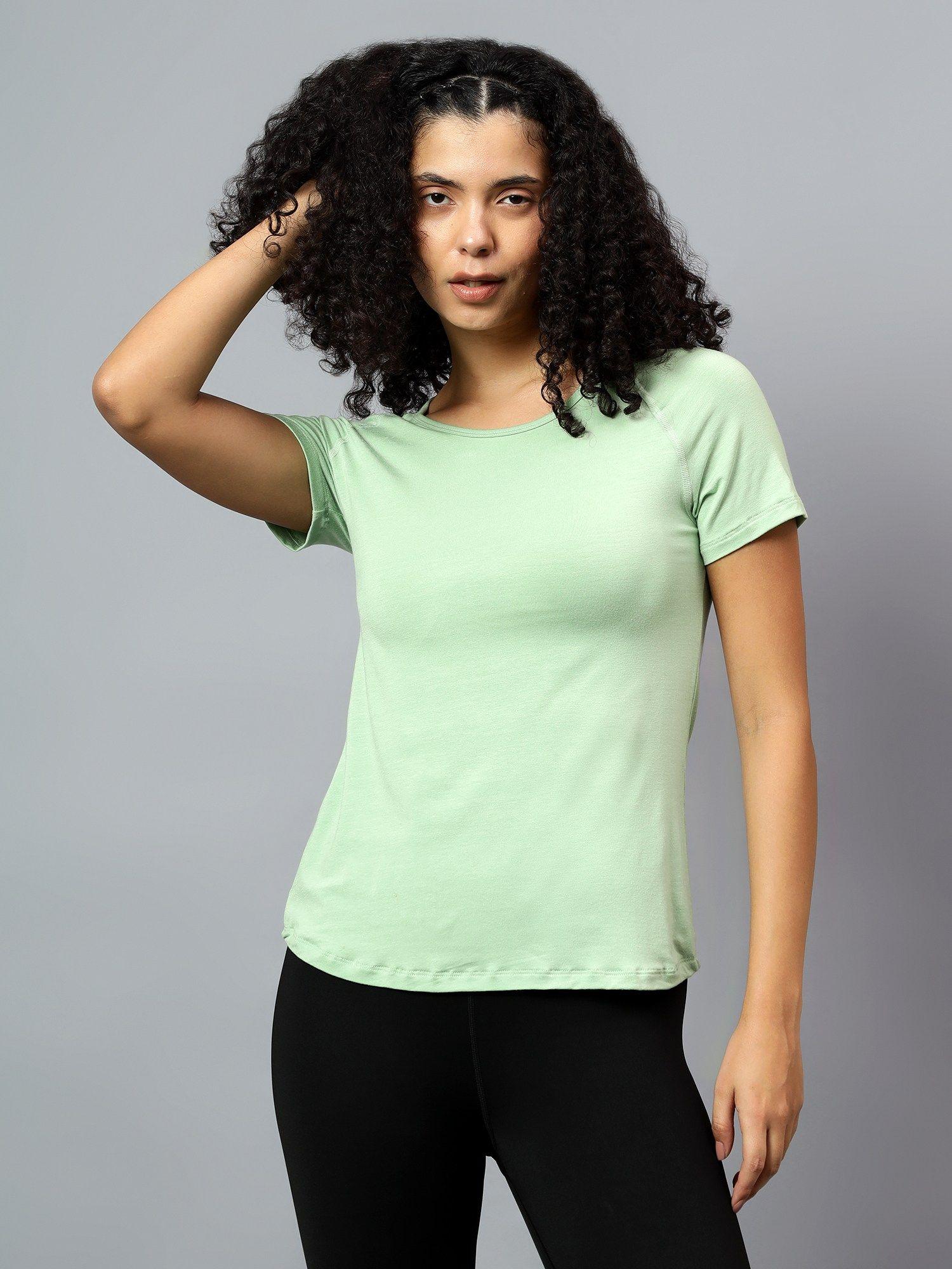 womens lime green ecofriendly tencel active t-shirt