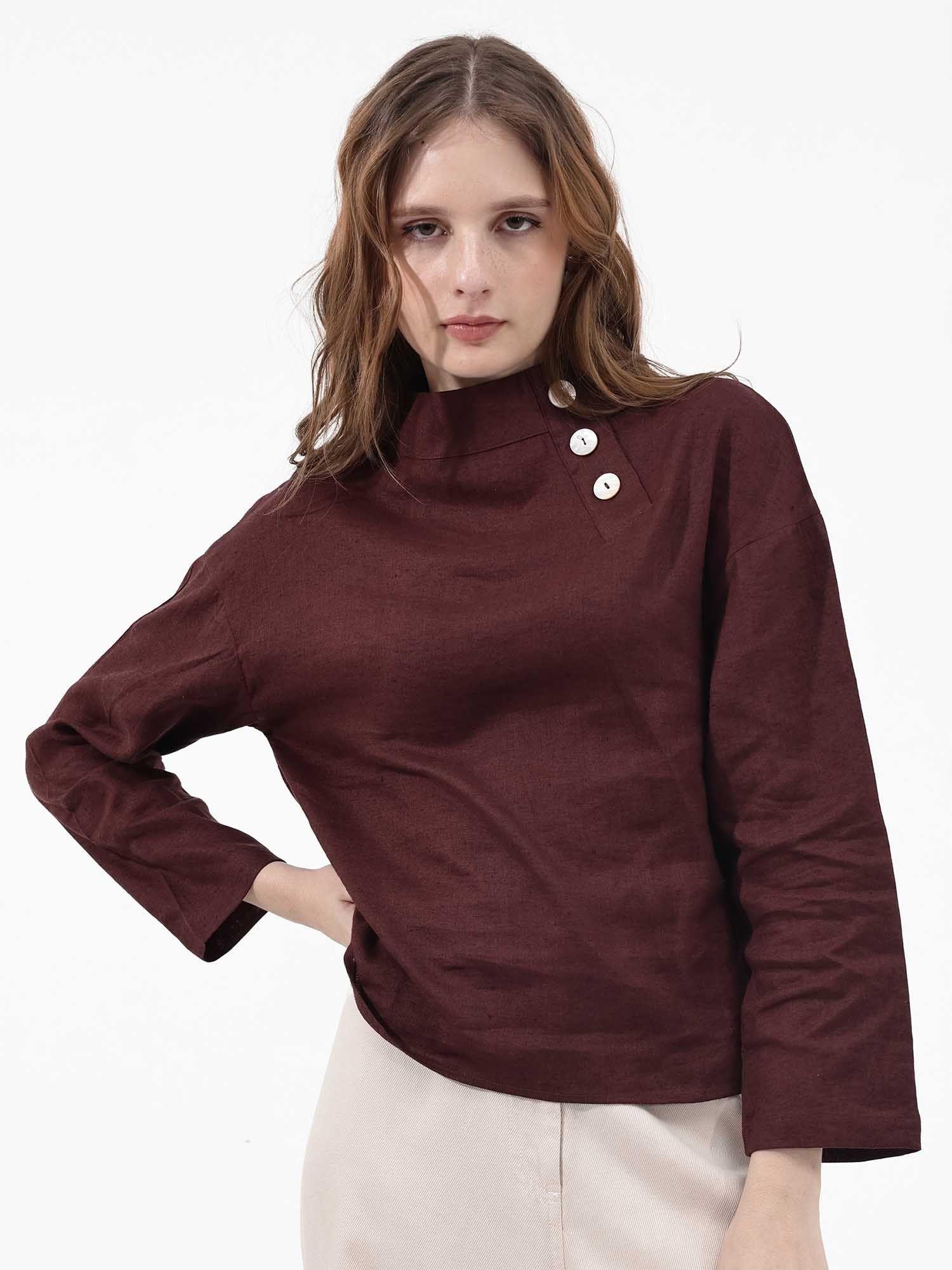 womens mayotte maroon top